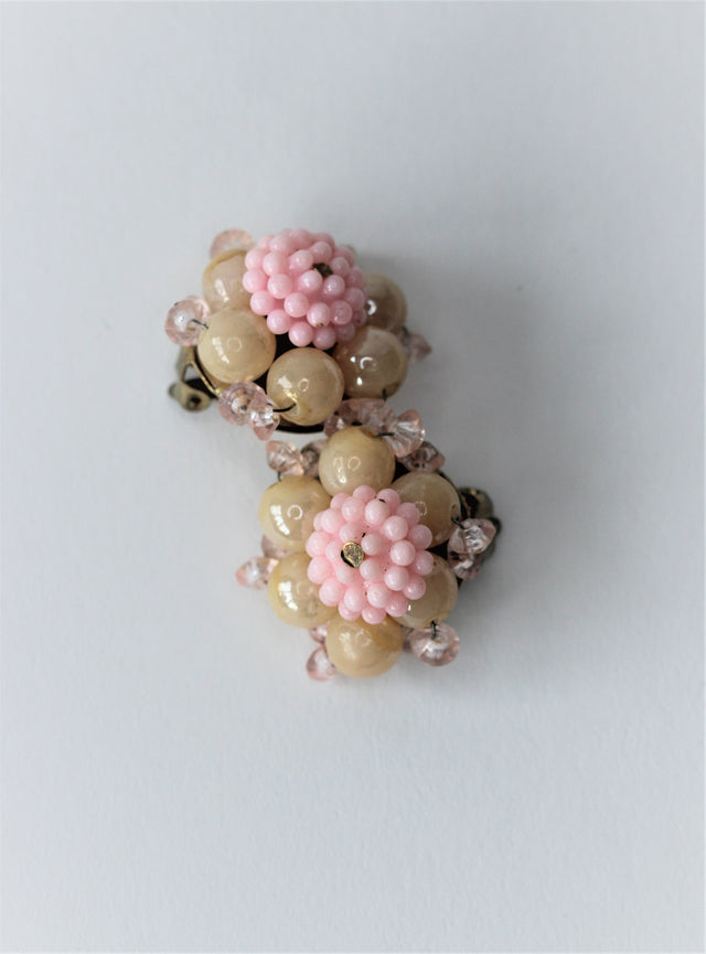 1950s Flower Clip Earrings