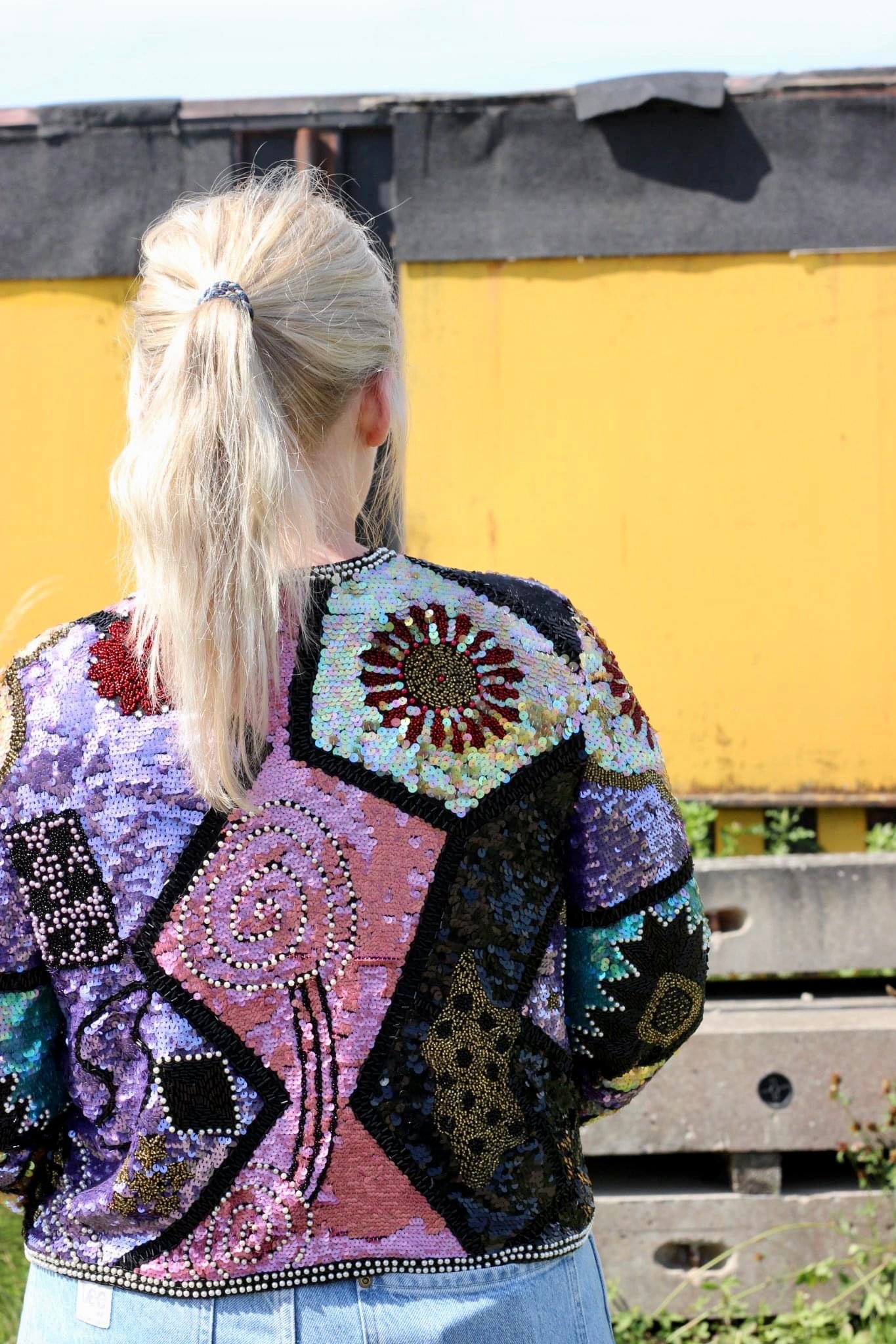 Vintage Beaded Sequin Jacket//Size M/L