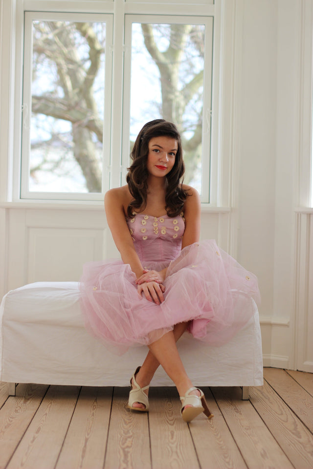 1950's Tulle Pink Dress