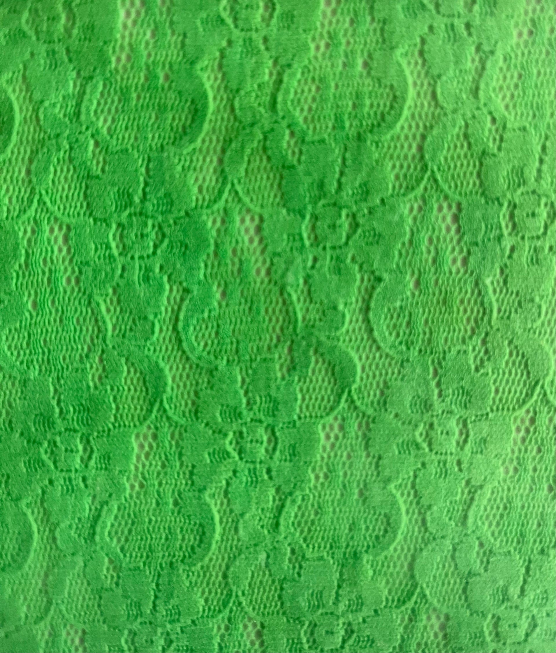 1980s Green Floral Lace Bodysuit//Size XS-M