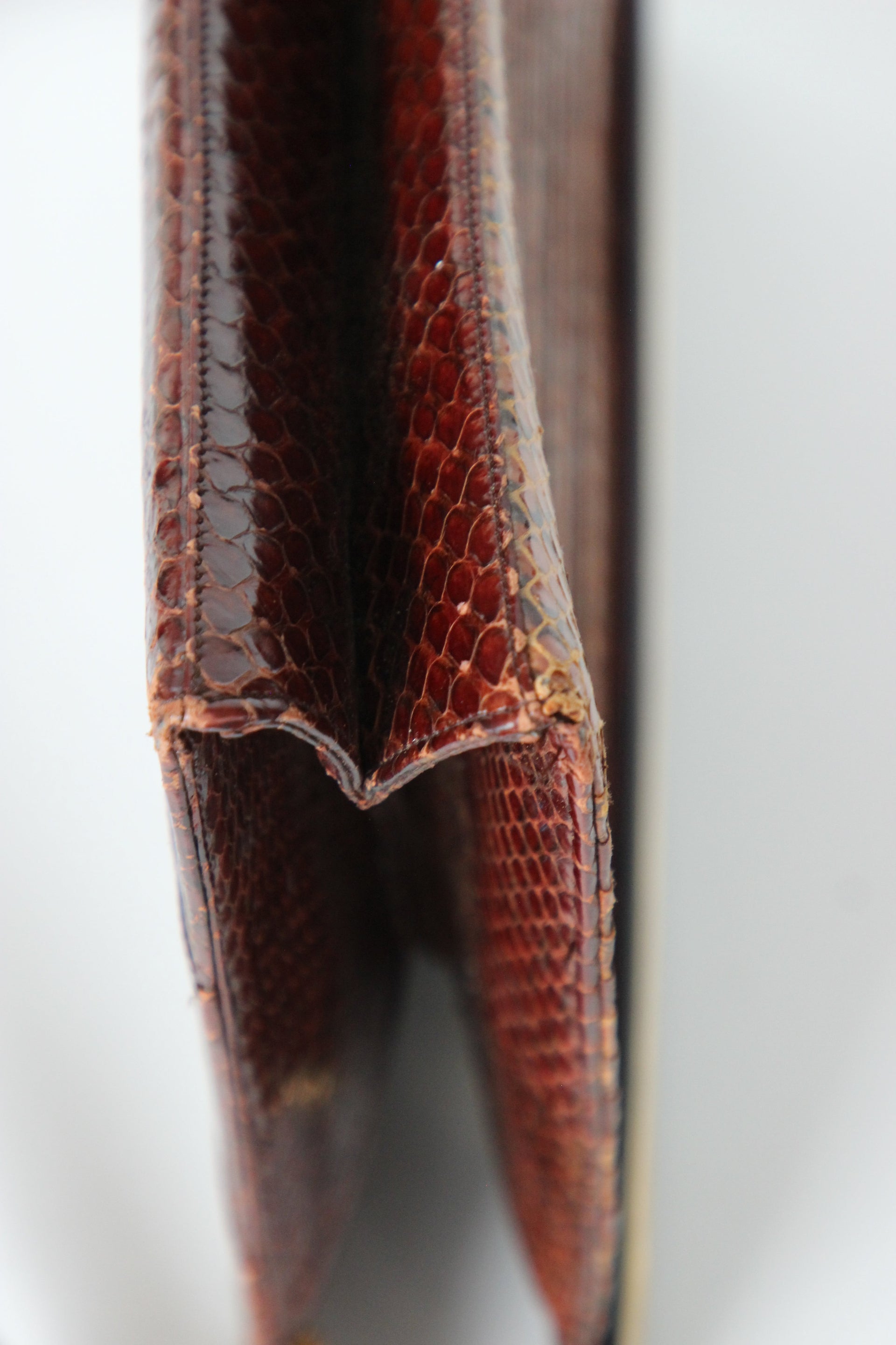 1950s 1960s Brown Snakeskin/Leather Top Handle Bag
