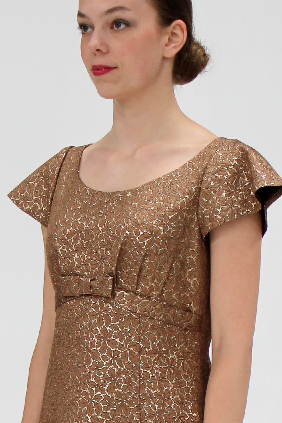 1960s Vintage Brocade Maxi Dress // Size S/M