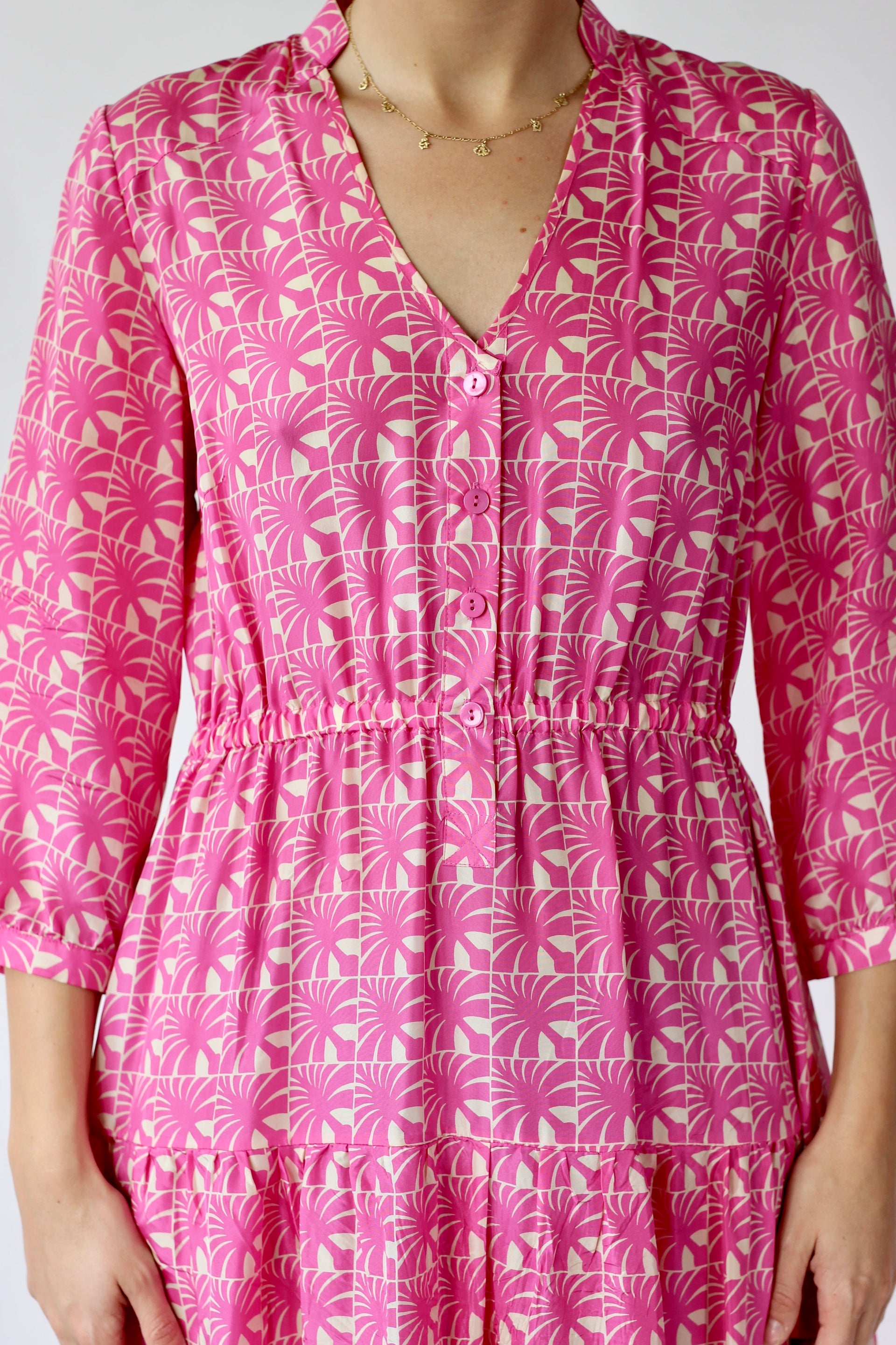 Vintage Pink Silk Dress//Danish Design//Size M