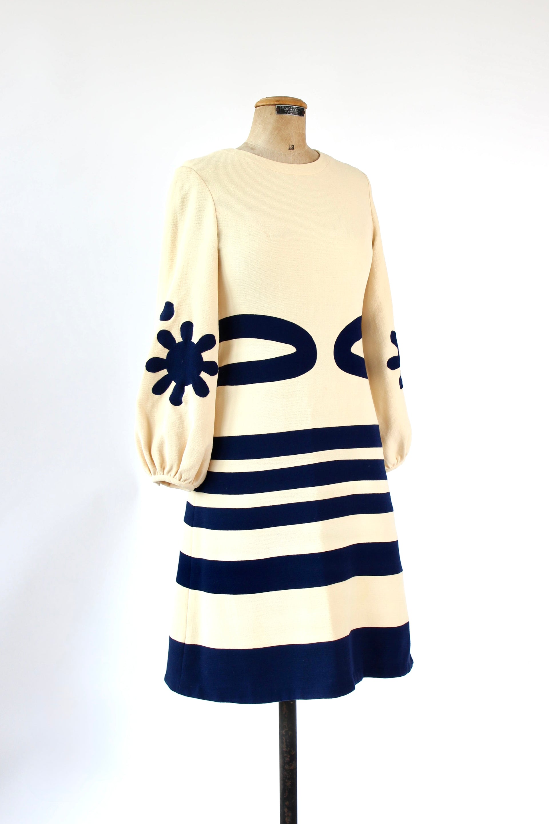 1960s Vintage Design Wool Mod Dress