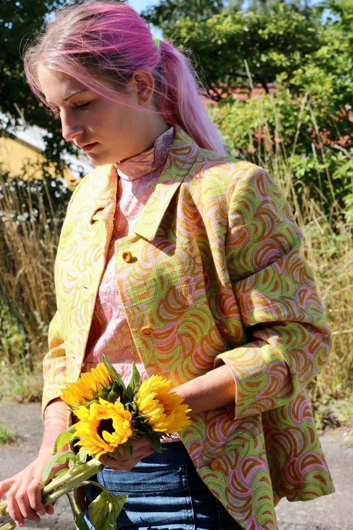 1960s Psychedelic Vintage Jacket//Frabon//Size M/L