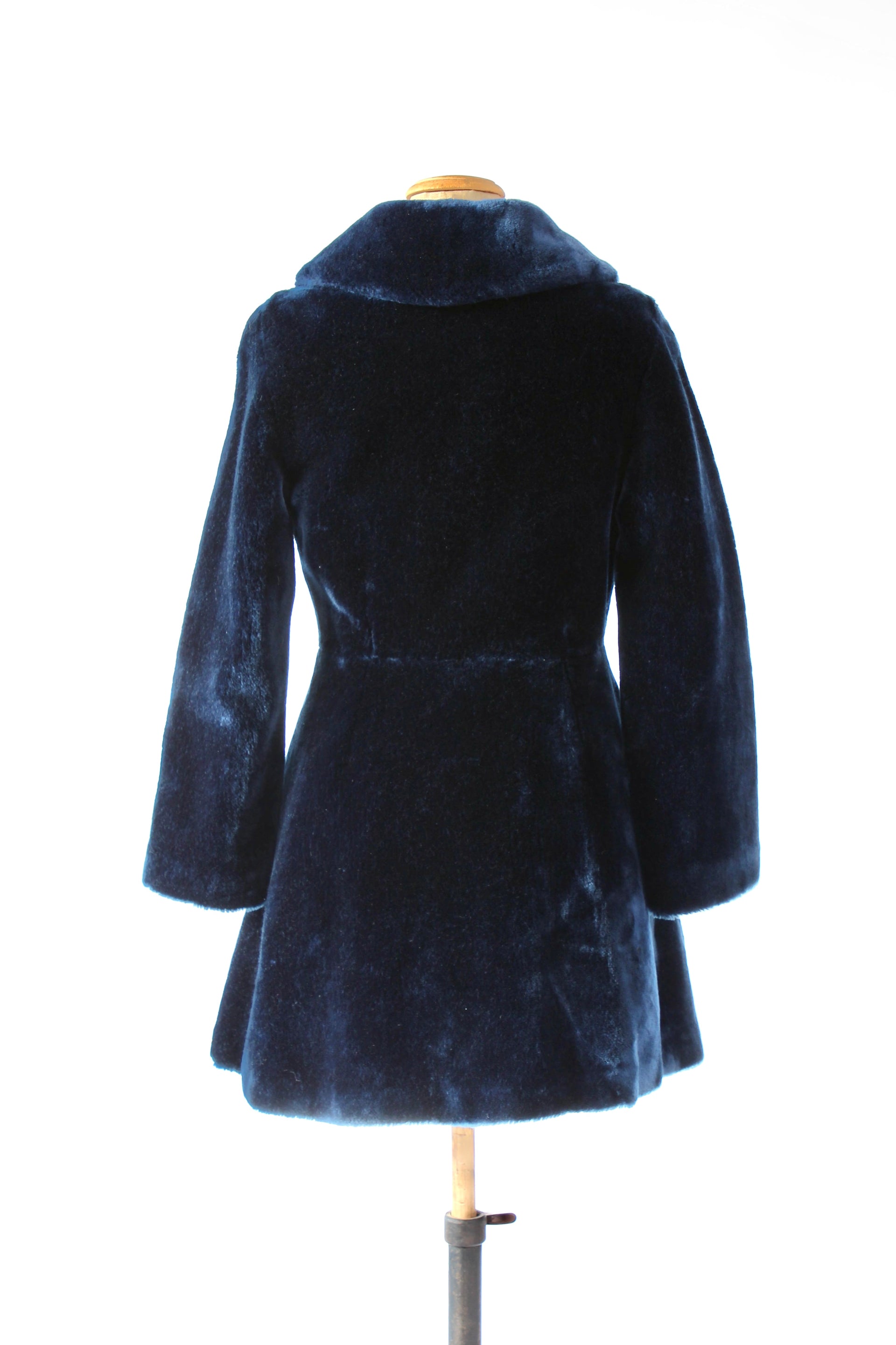 1960s Vintage Blue Faux Fur / Size S