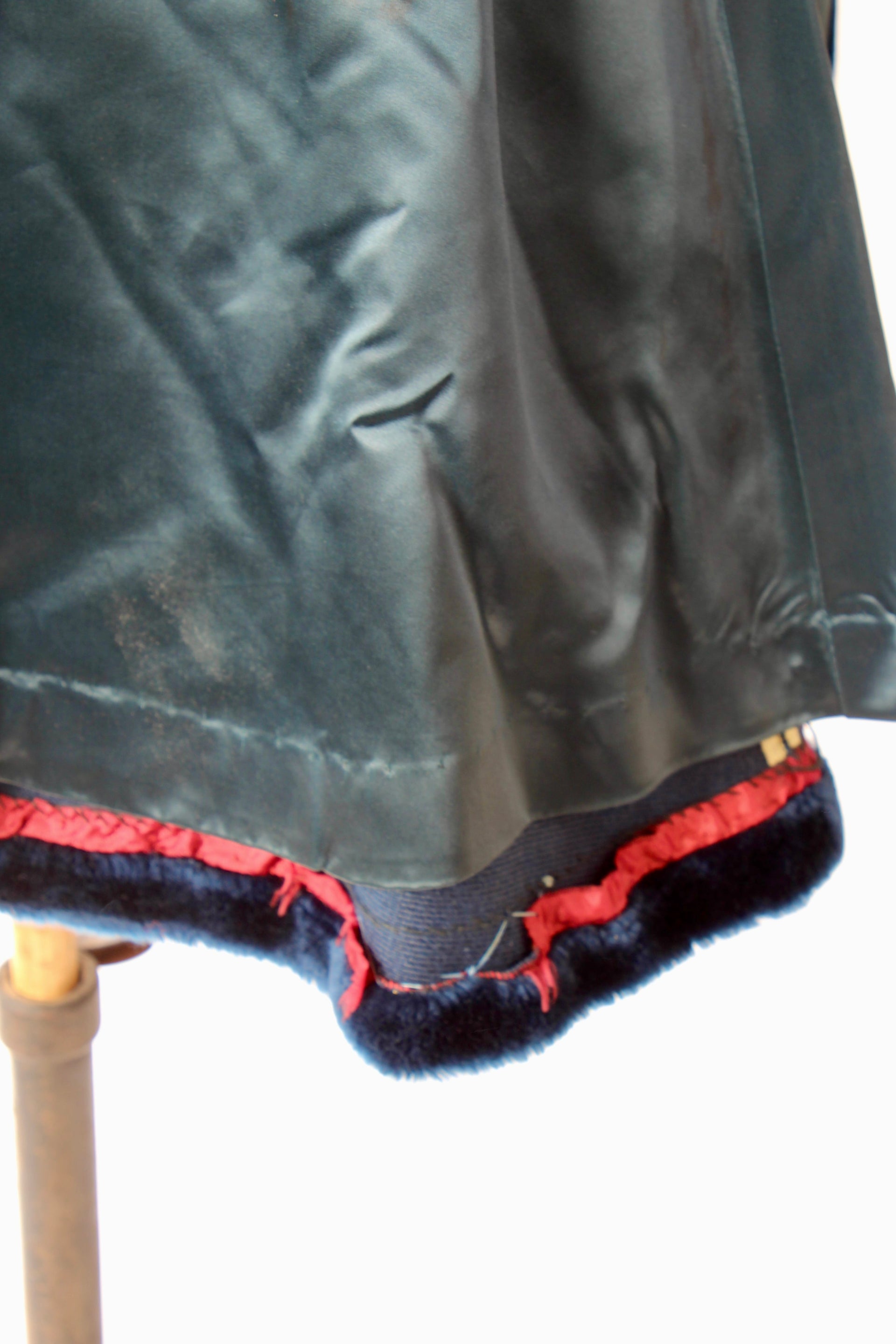 1960s Vintage Blue Faux Fur / Size S
