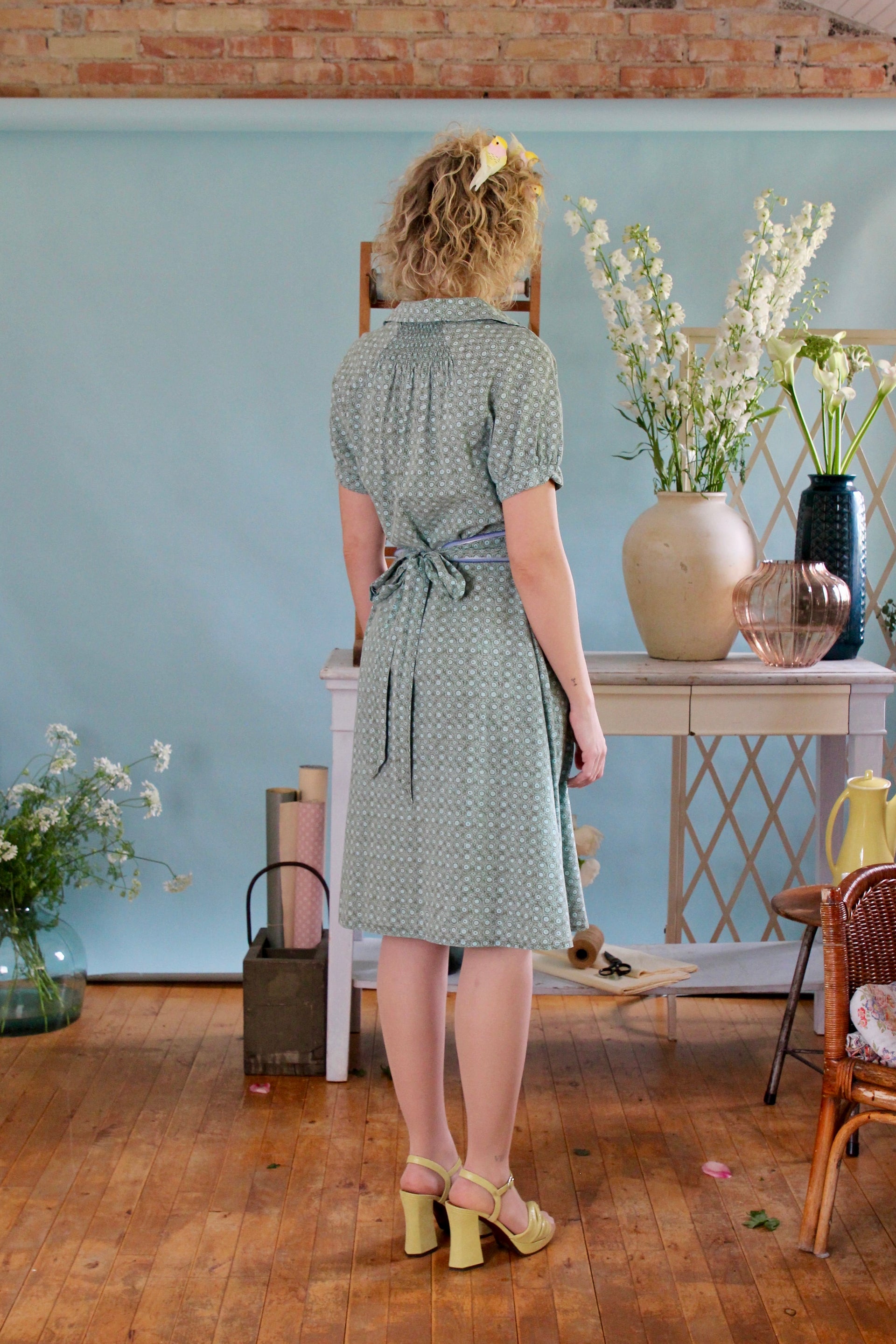 Y2K Vintage Does 1930s Cotton Day Dress // Size M