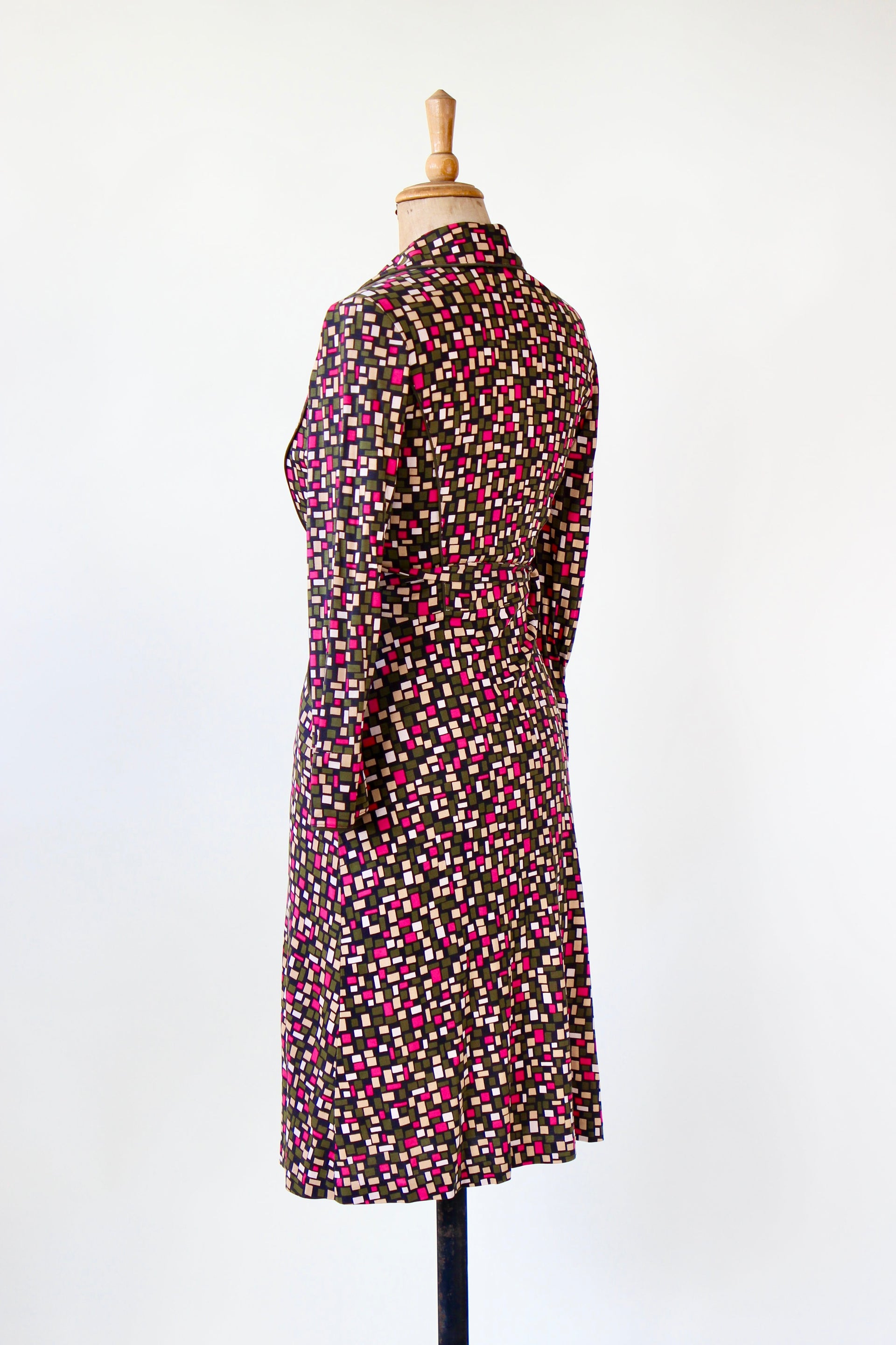 Vintage Silk Wrap Dress // Size S