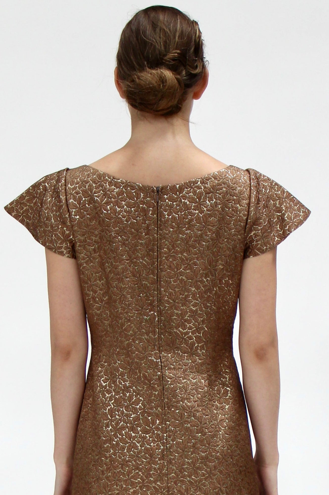 1960s Vintage Brocade Maxi Dress // Size S/M