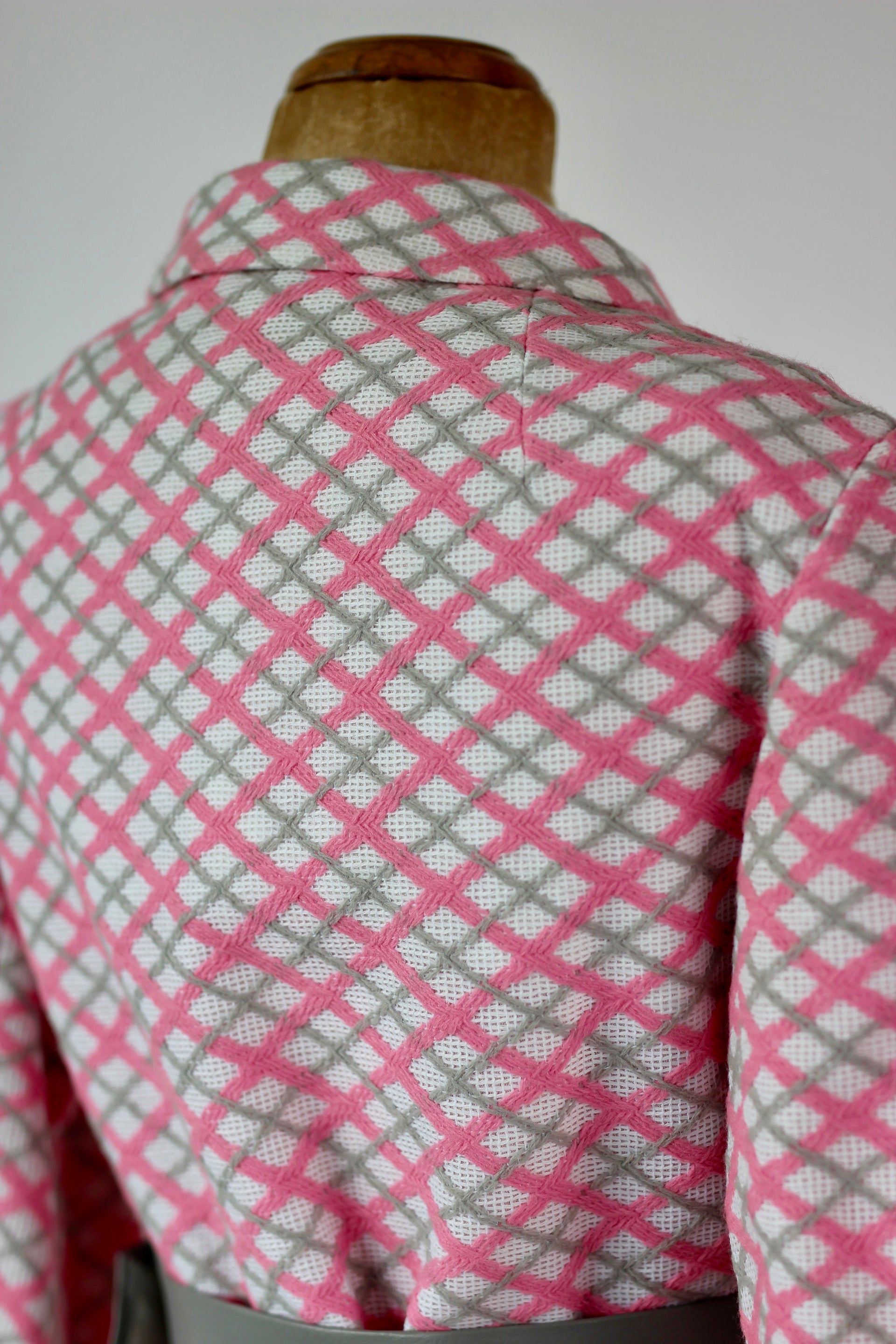 1960s Designer Mod Coat in Harlequin Pattern // Size L