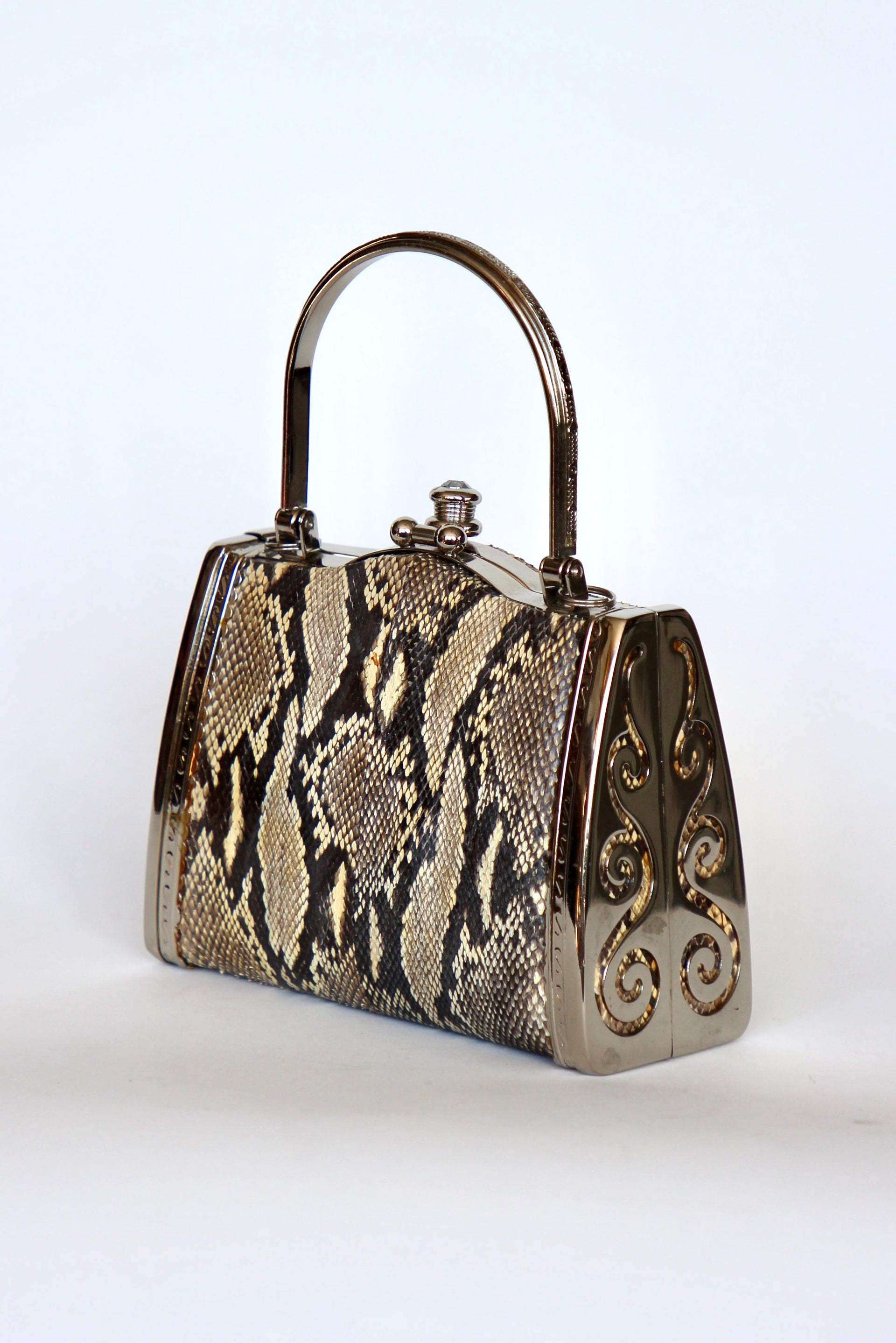 Vintage Snakeskin Top Handle Bag