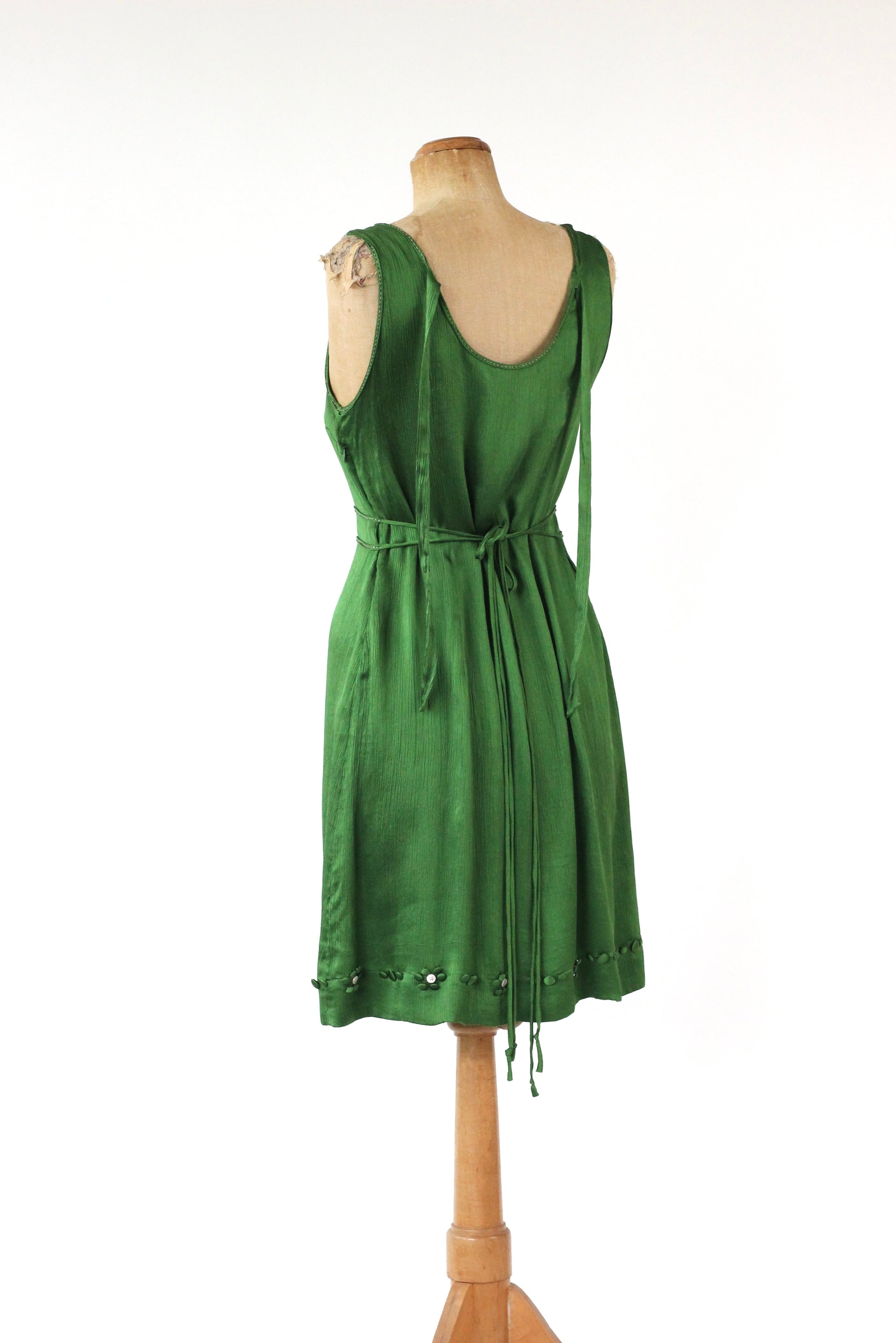 Vintage Green Silk Dress//Danish Design//Size M/L