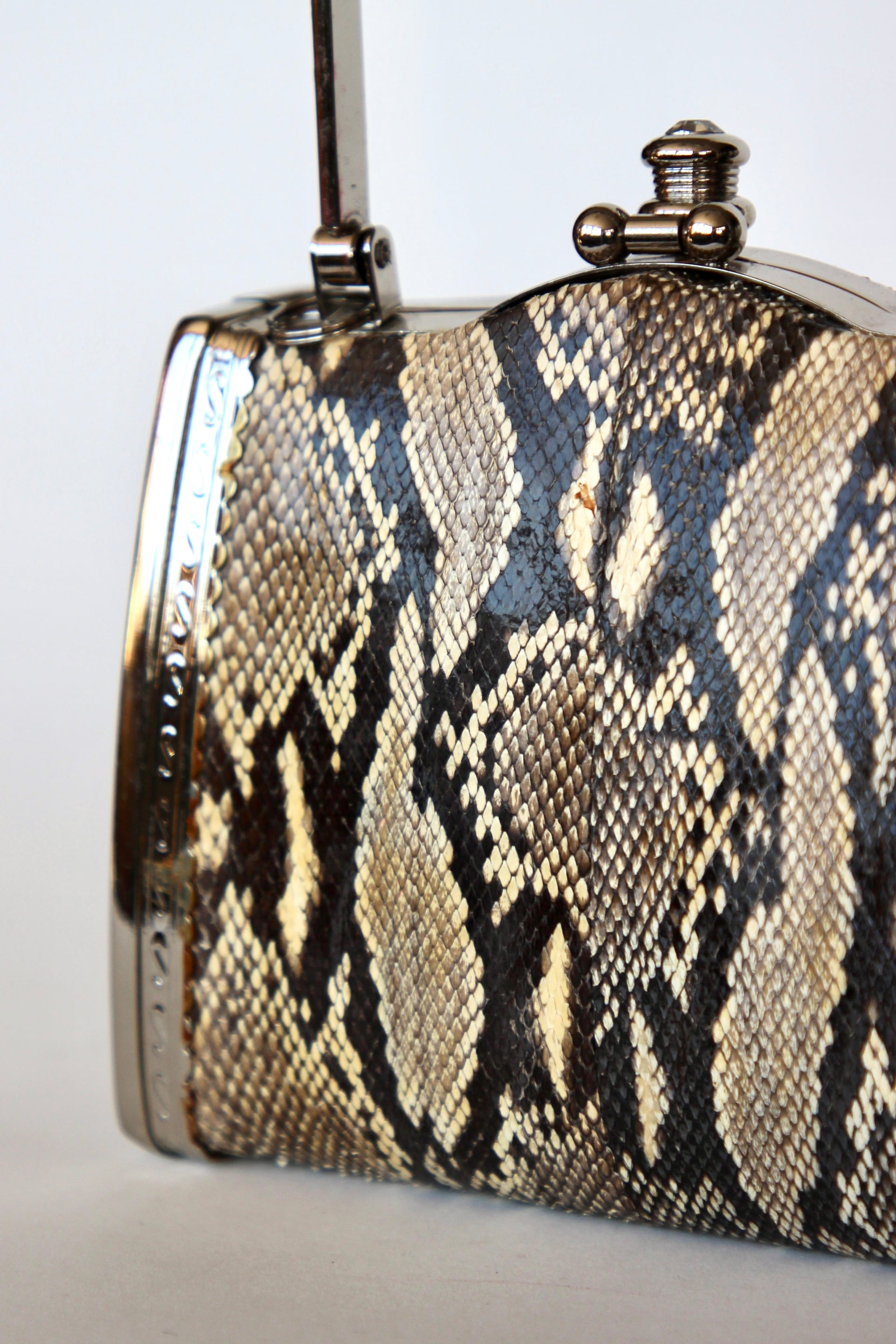 Vintage Snakeskin Top Handle Bag