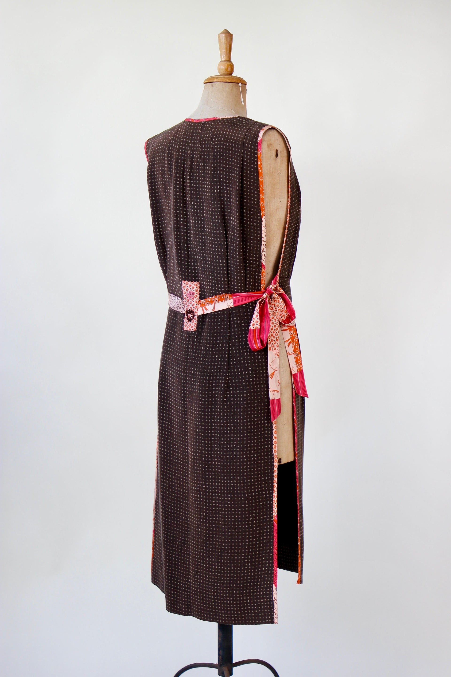 Y2K Vintage Brown Open Silk Dress//Danish Design//Size M