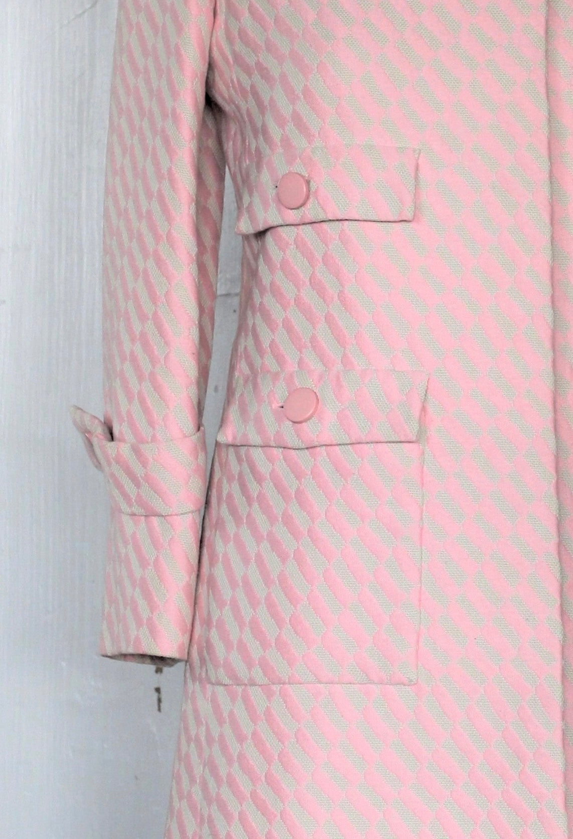 1960s Vintage Nina Ricci Pink Mod Coat