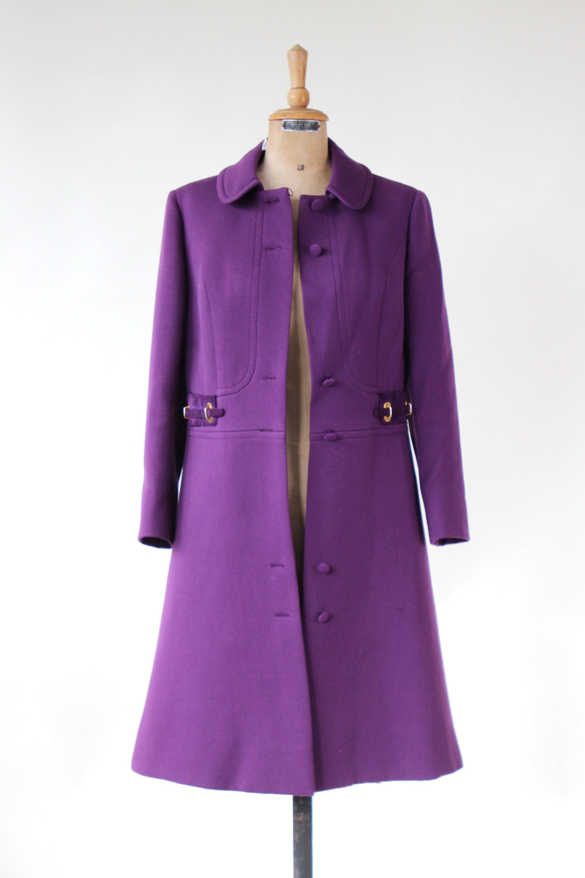 1960s Vintage Purple Mod Wool Coat // Size M