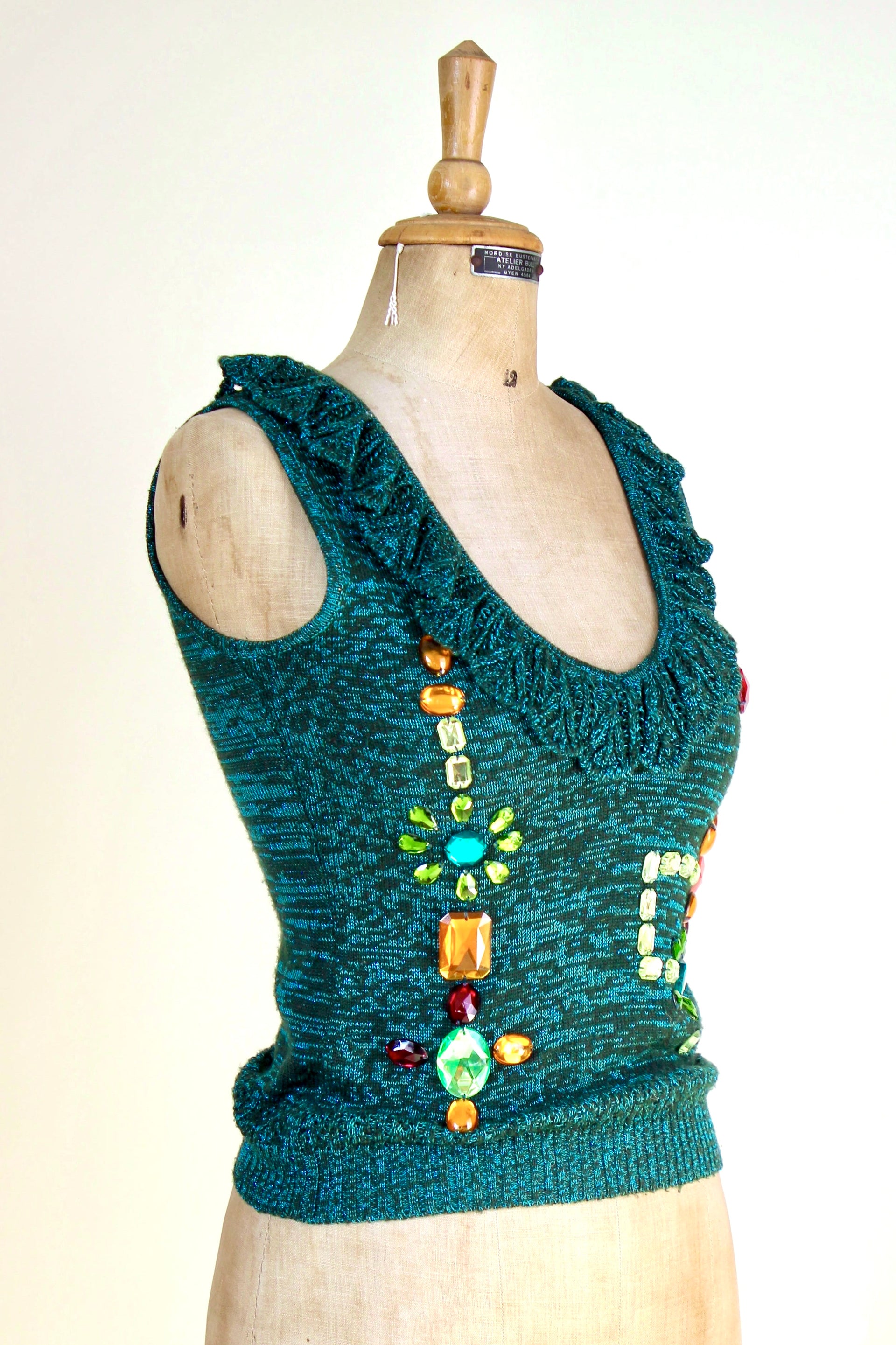 Vintage Green Knit Top // Size S
