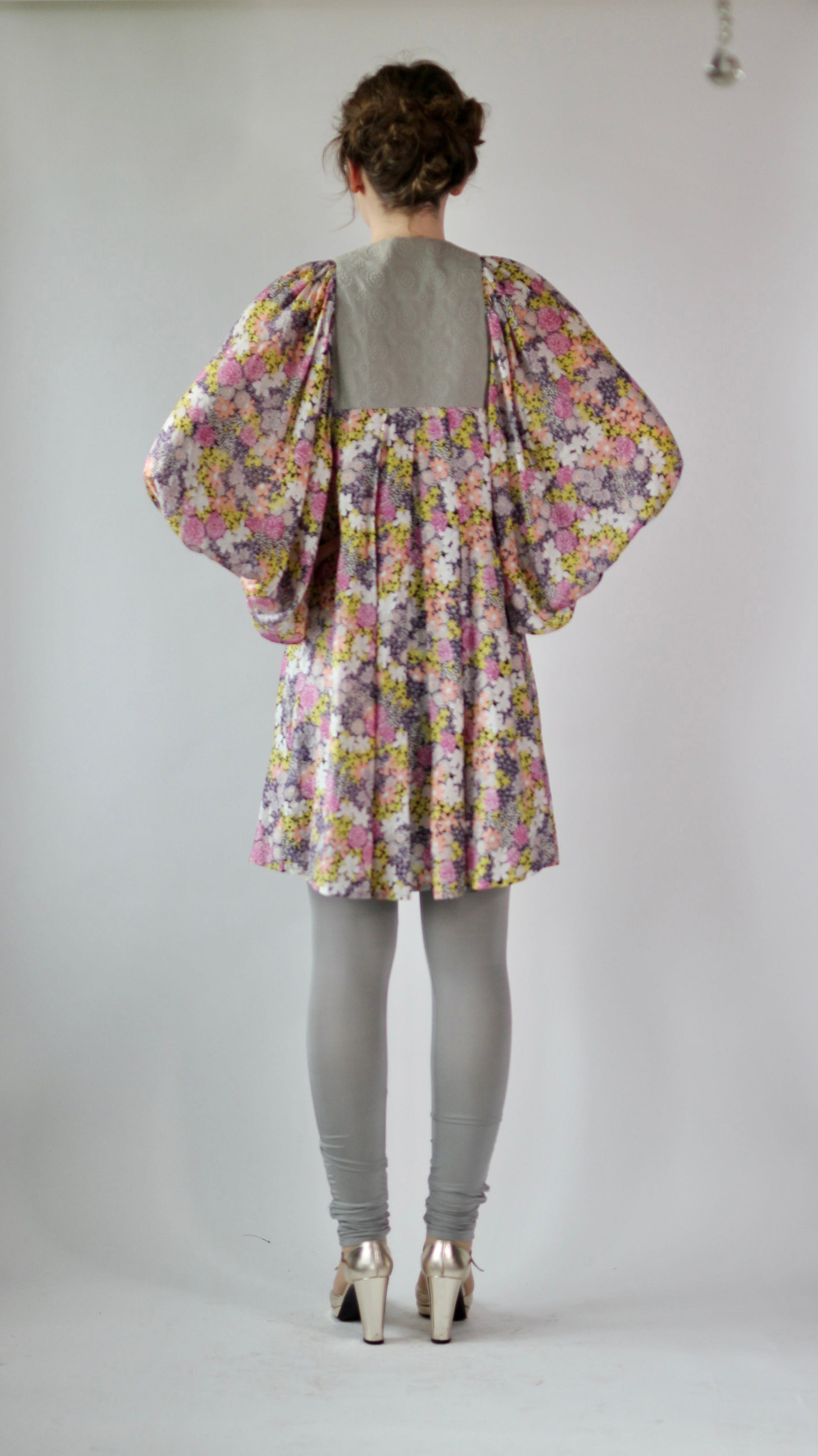 Y2K Flower Silk Dress//Danish Design//Size M