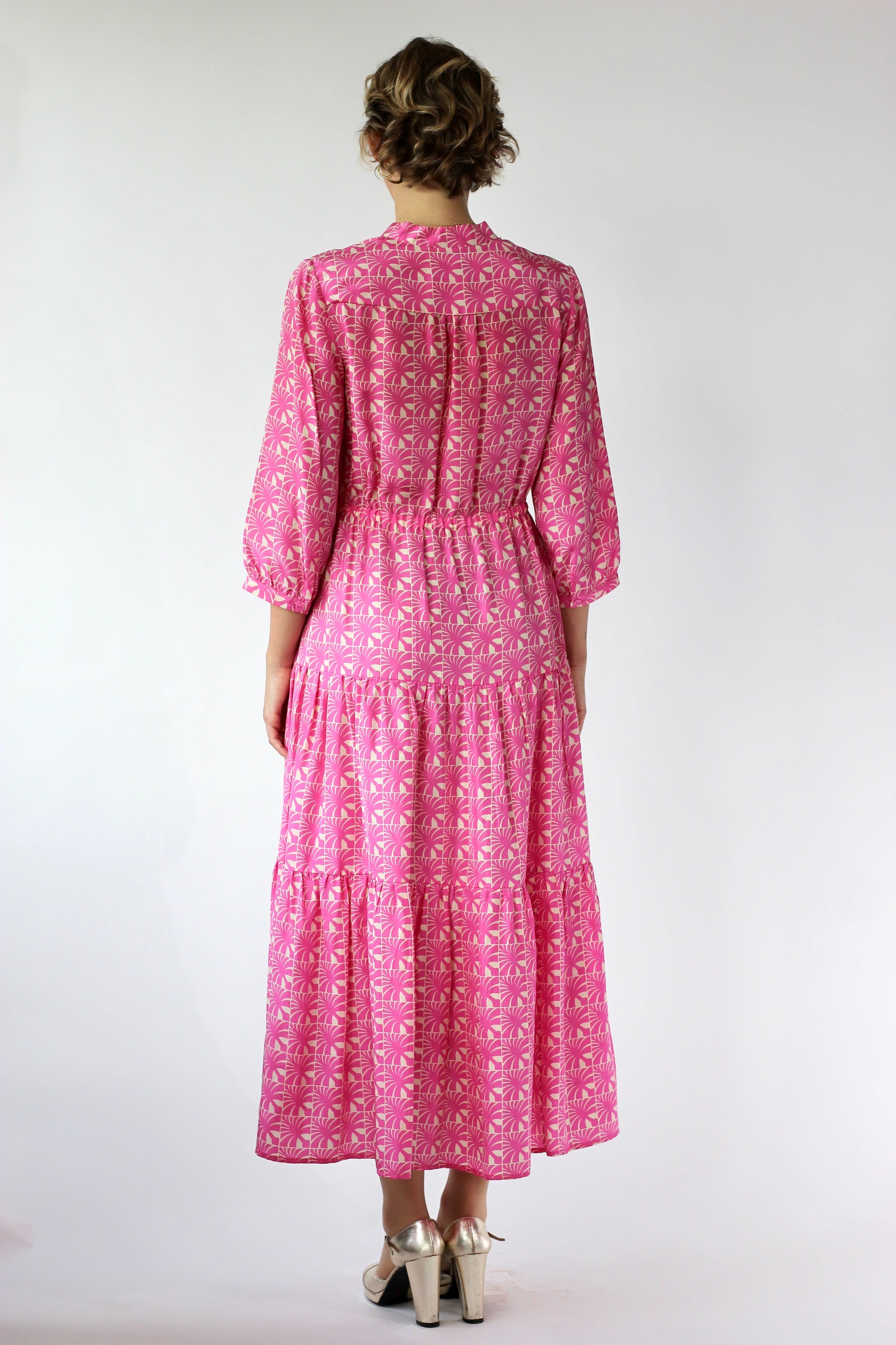 Vintage Pink Silk Dress//Danish Design//Size M