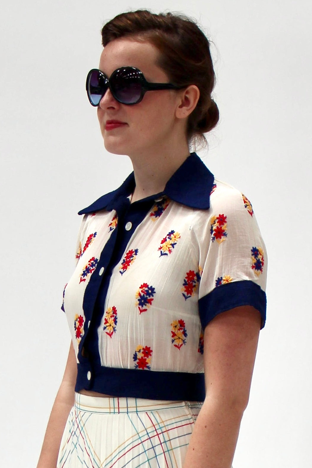 1930s Vintage Cotton Shirt //Size XS/S