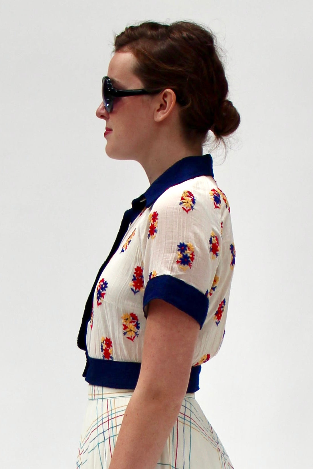 1930s Vintage Cotton Shirt //Size XS/S