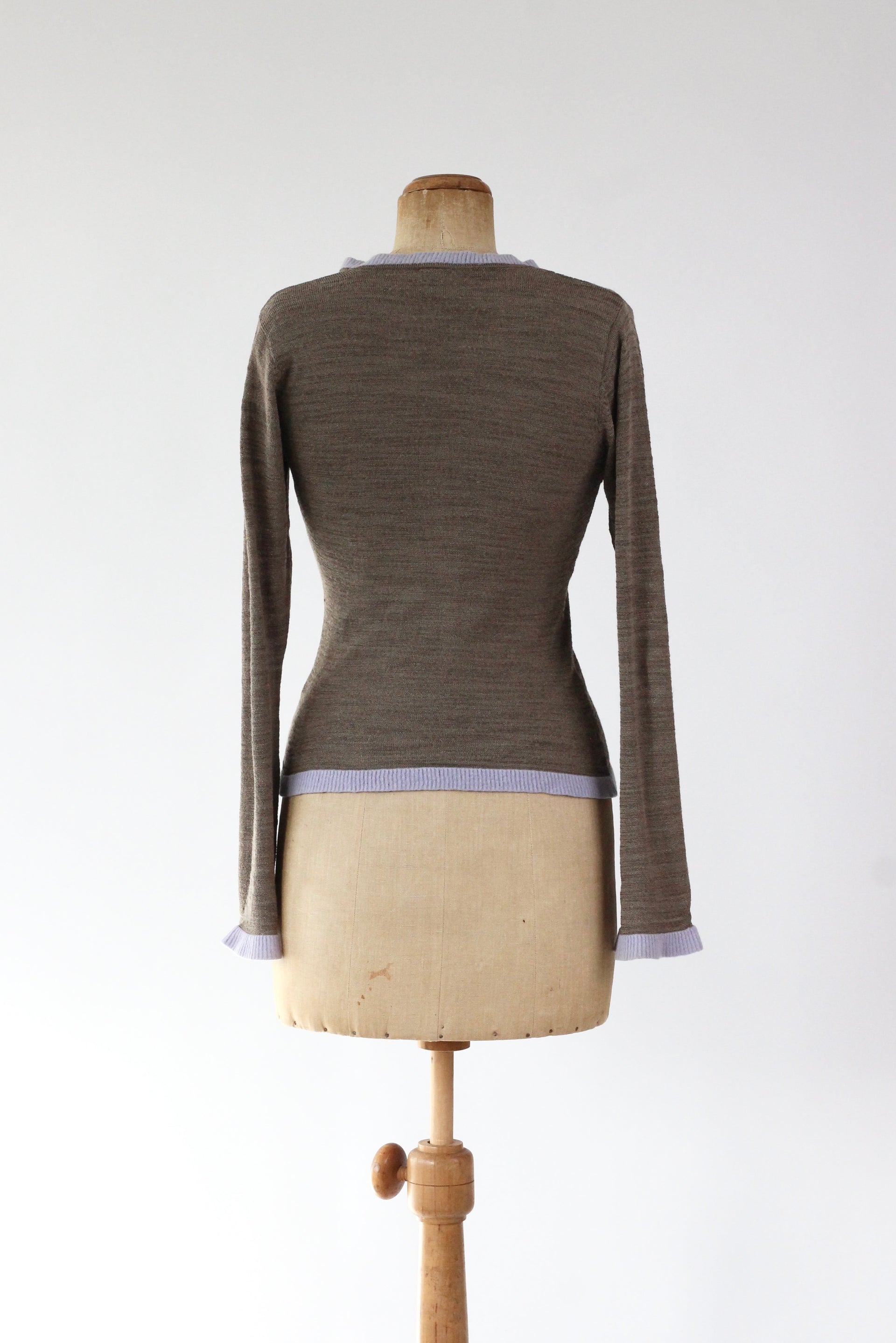 Y2K Vintage Brown Knitted Cardigan//Danish Design//Size S