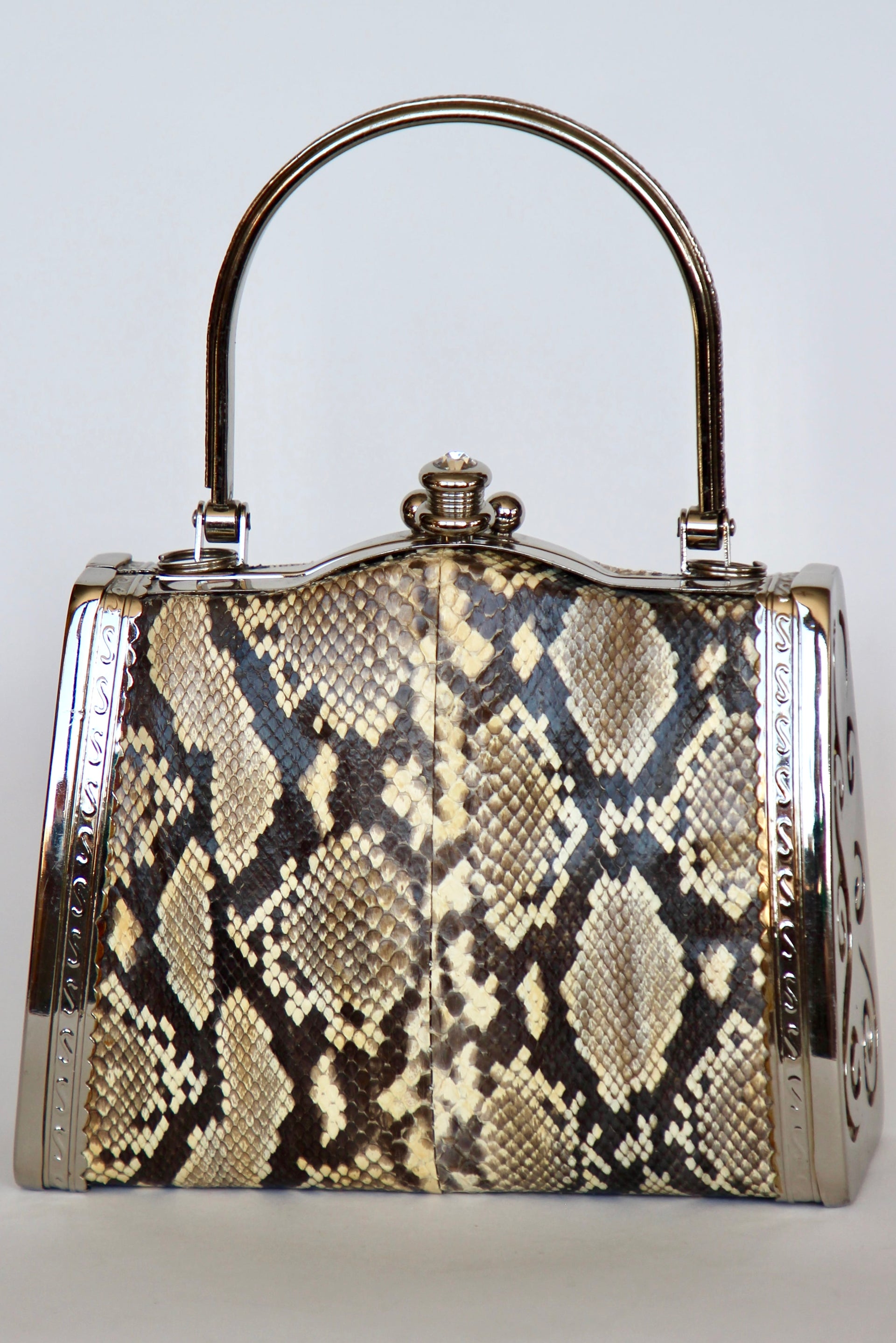 Vintage Snakeskin Top Handle Bag