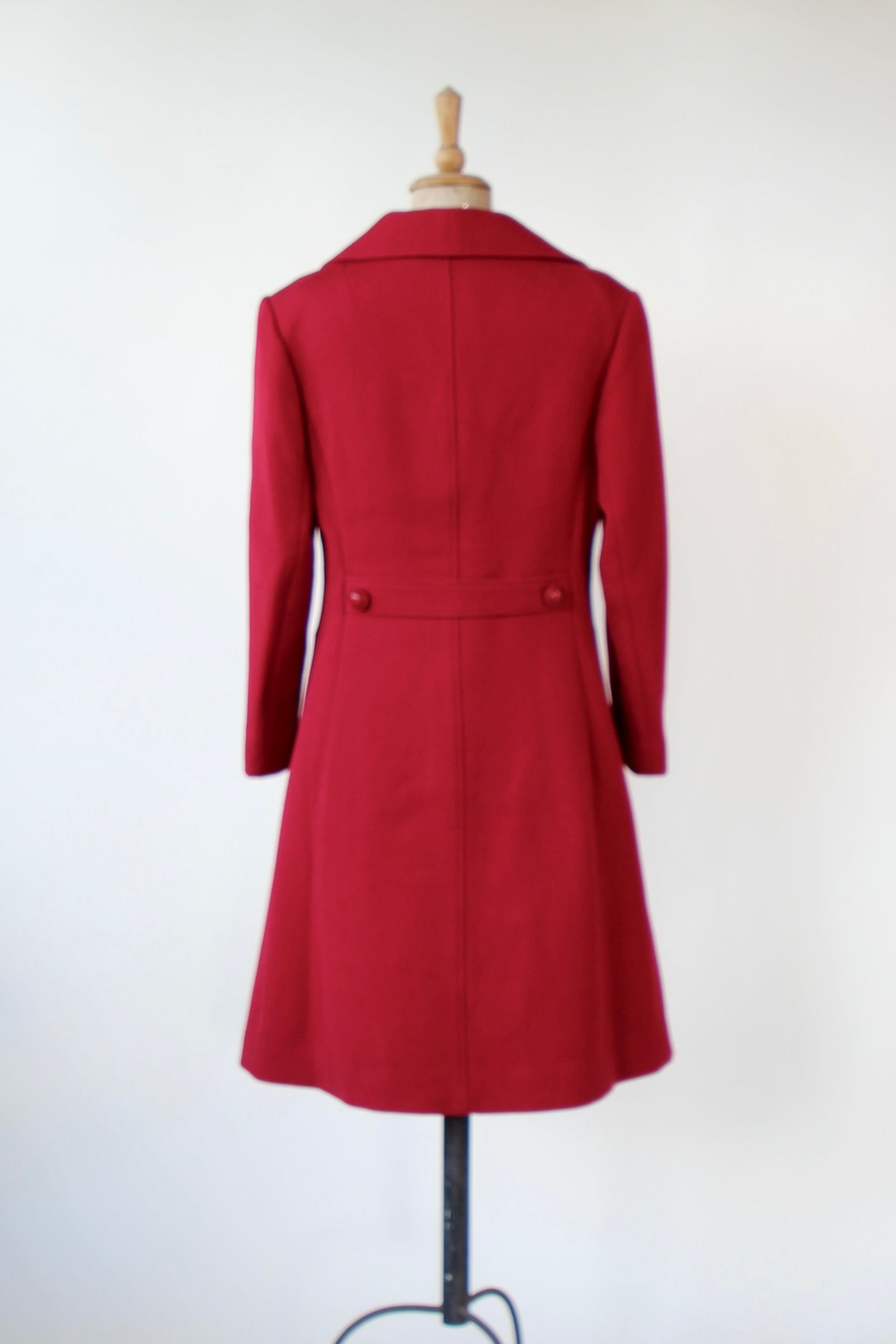 1970s Vintage Dark Red Mod Wool Coat // Size M/L