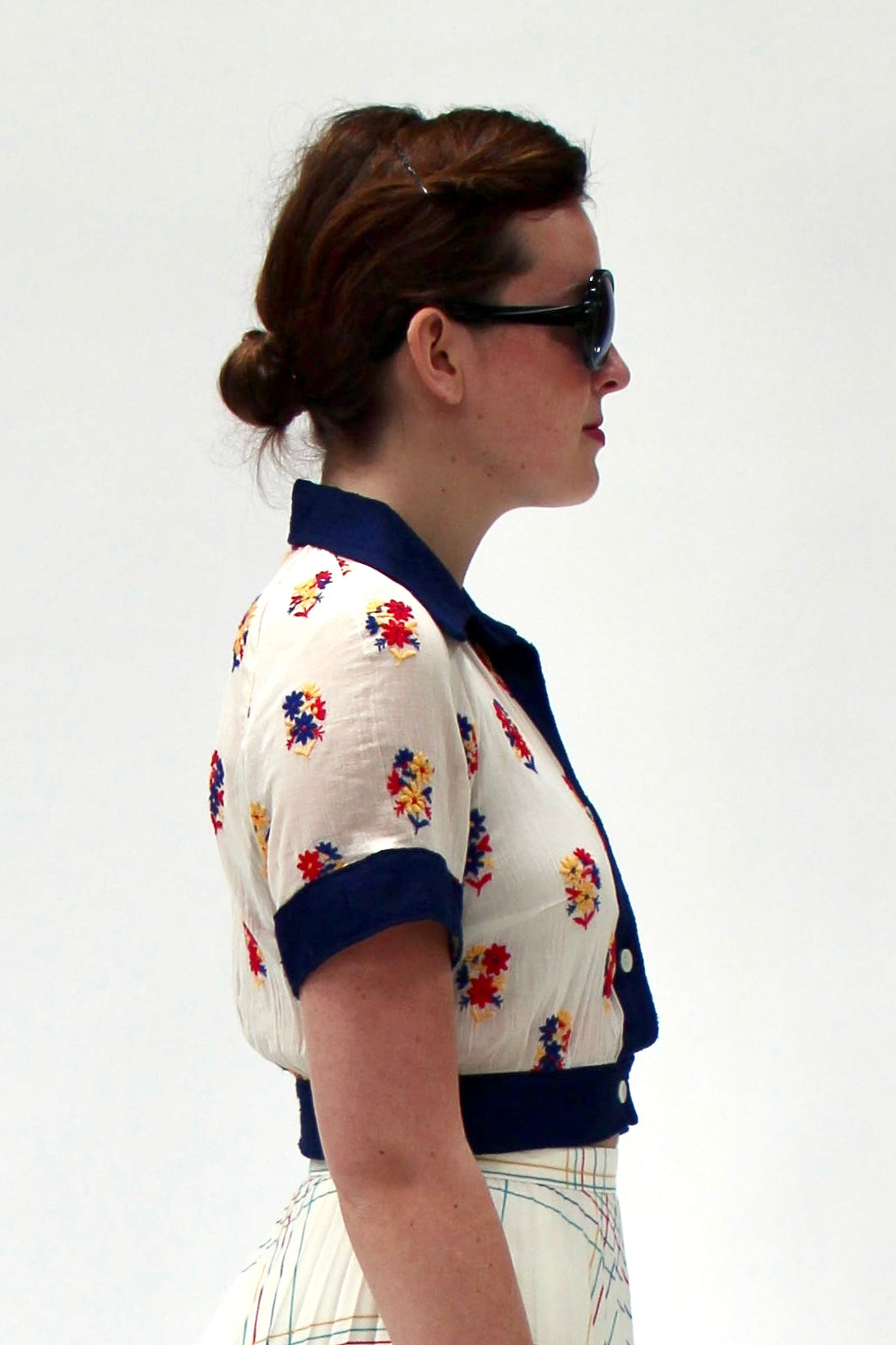 1930s Vintage Cotton Shirt //Size XS/S