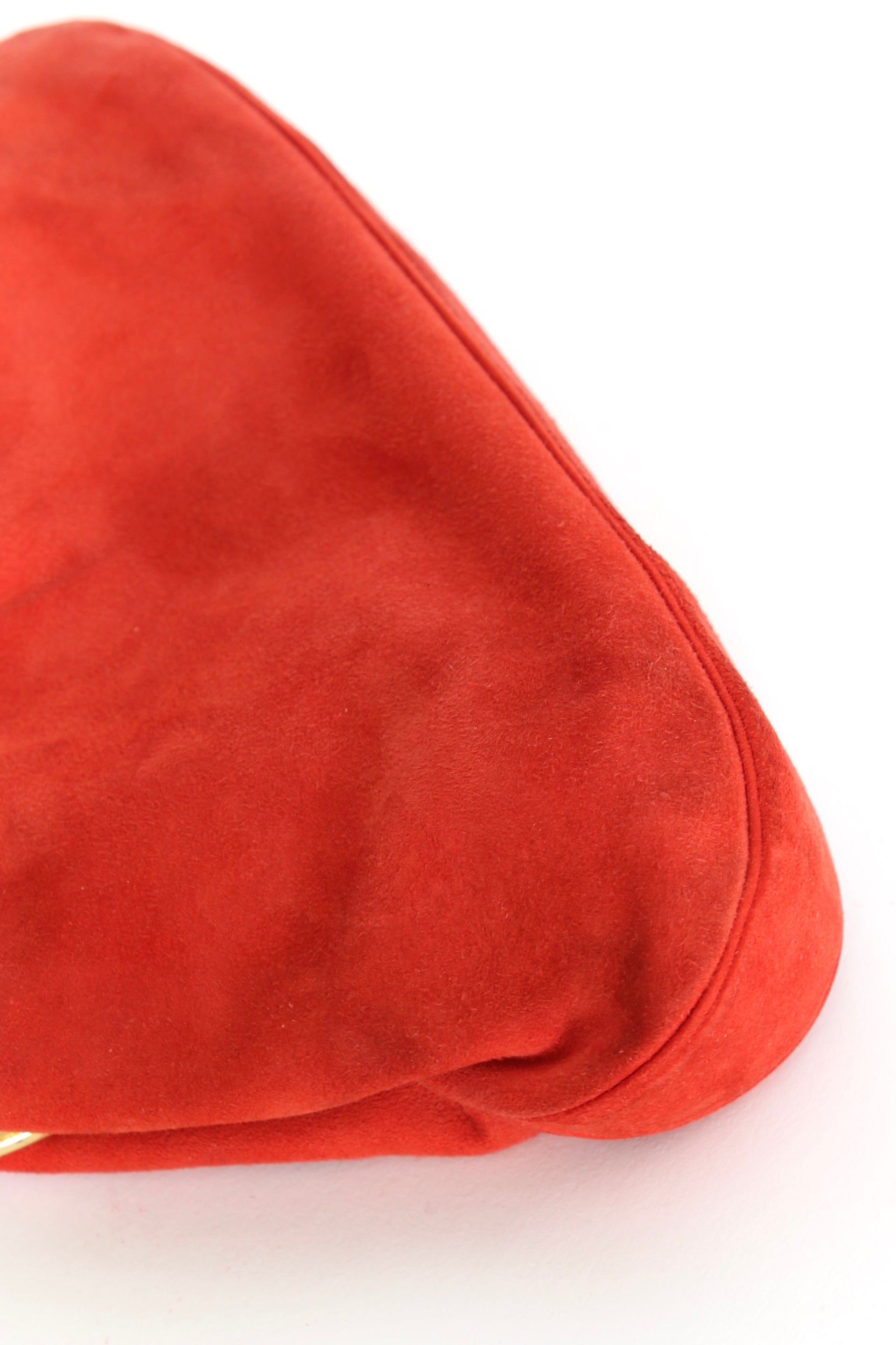 1940s Bright Red Suede Leather Purse
