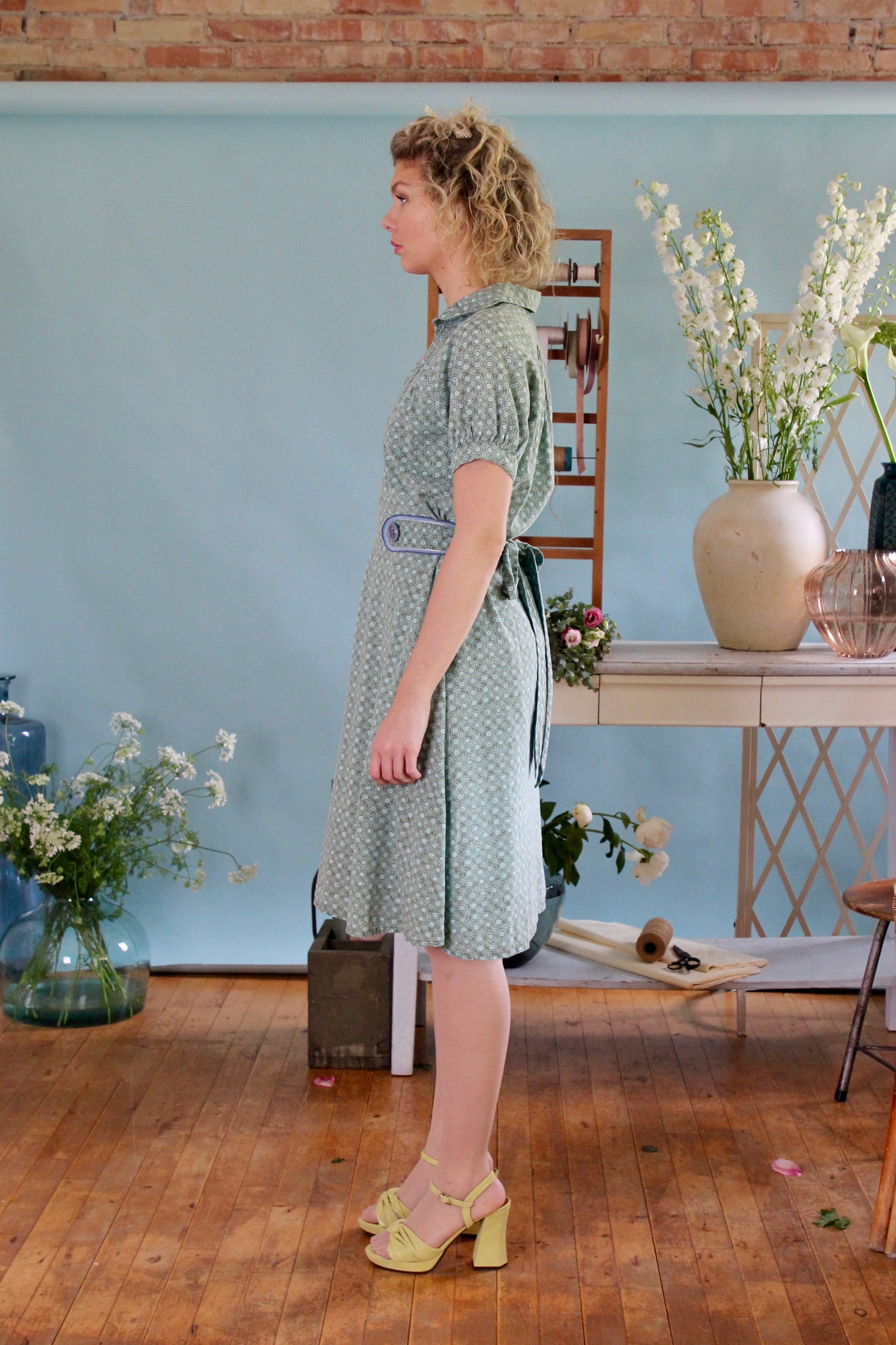 Y2K Vintage Does 1930s Cotton Day Dress // Size M