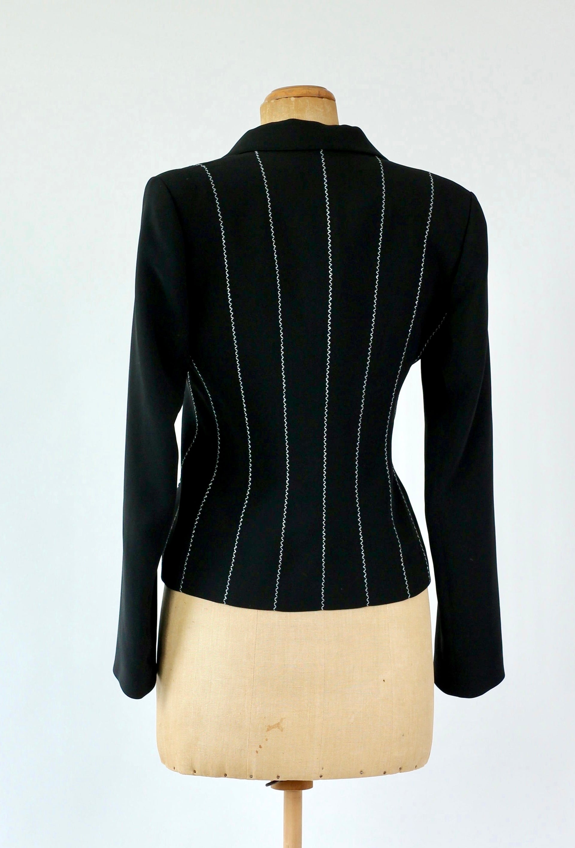 1980s French Designer, Paris Evening Black Blazer/Jacket//Size M