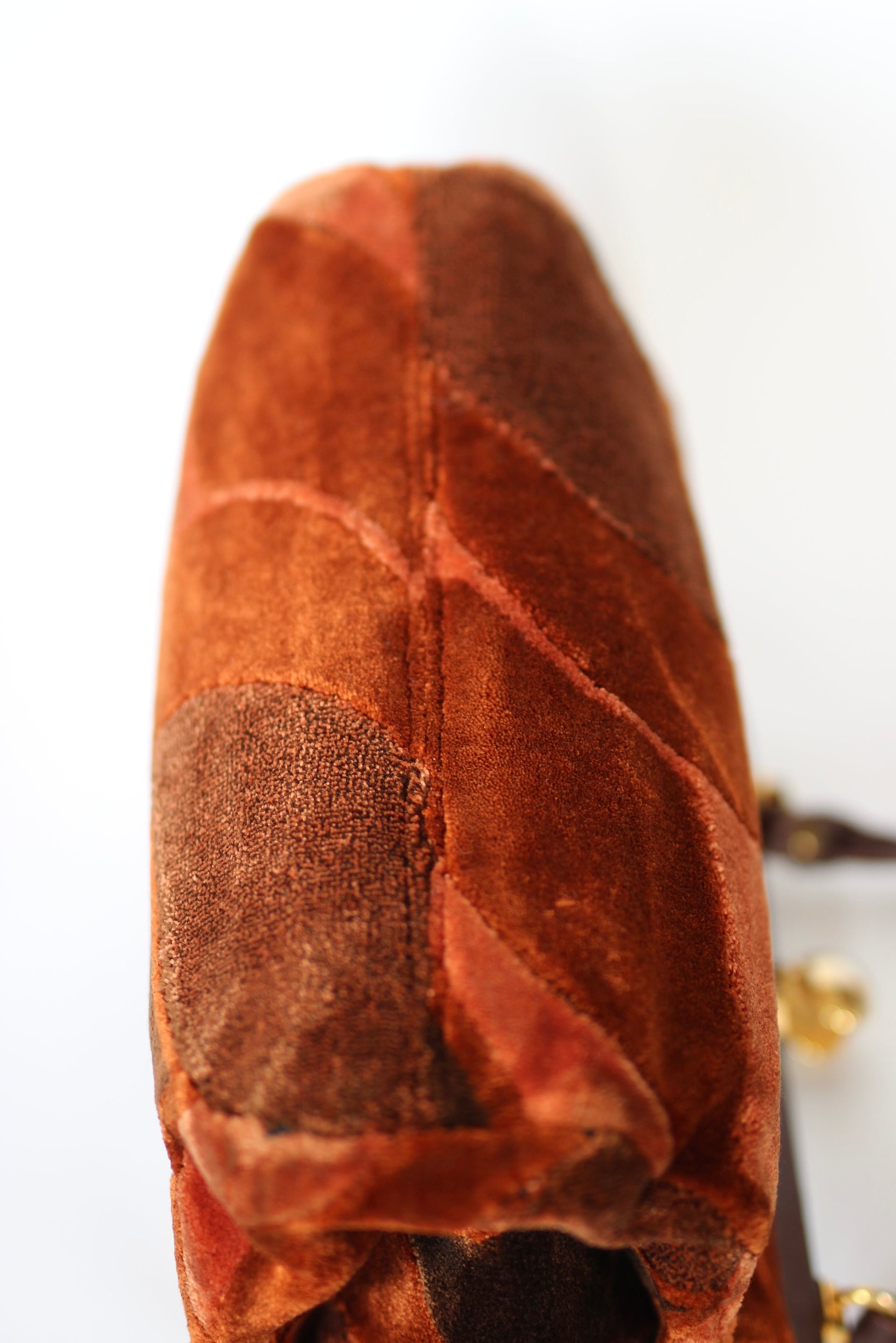 1960s Velvet and Leather Handbag//Danish Design