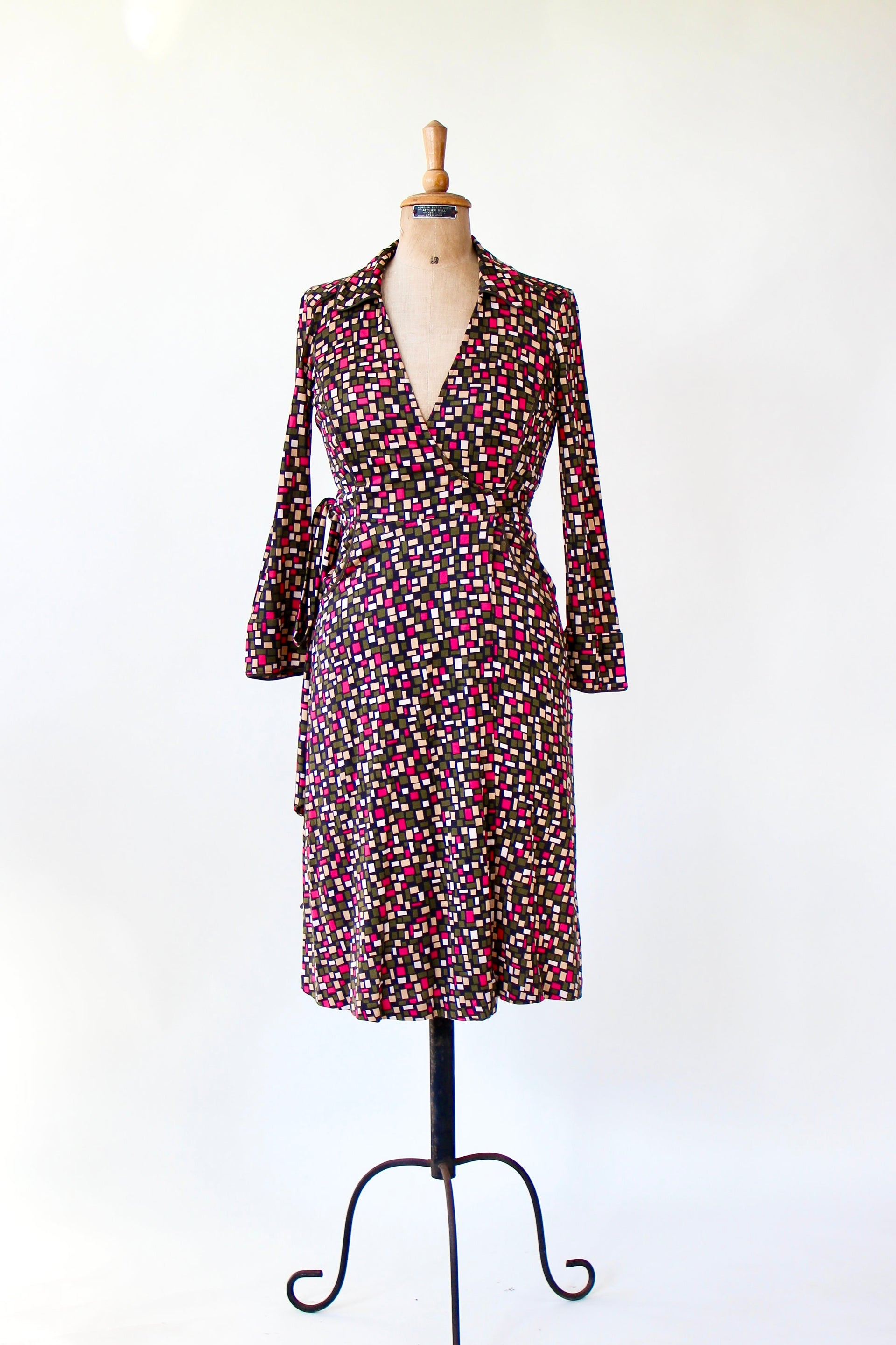 Vintage Silk Wrap Dress // Size S