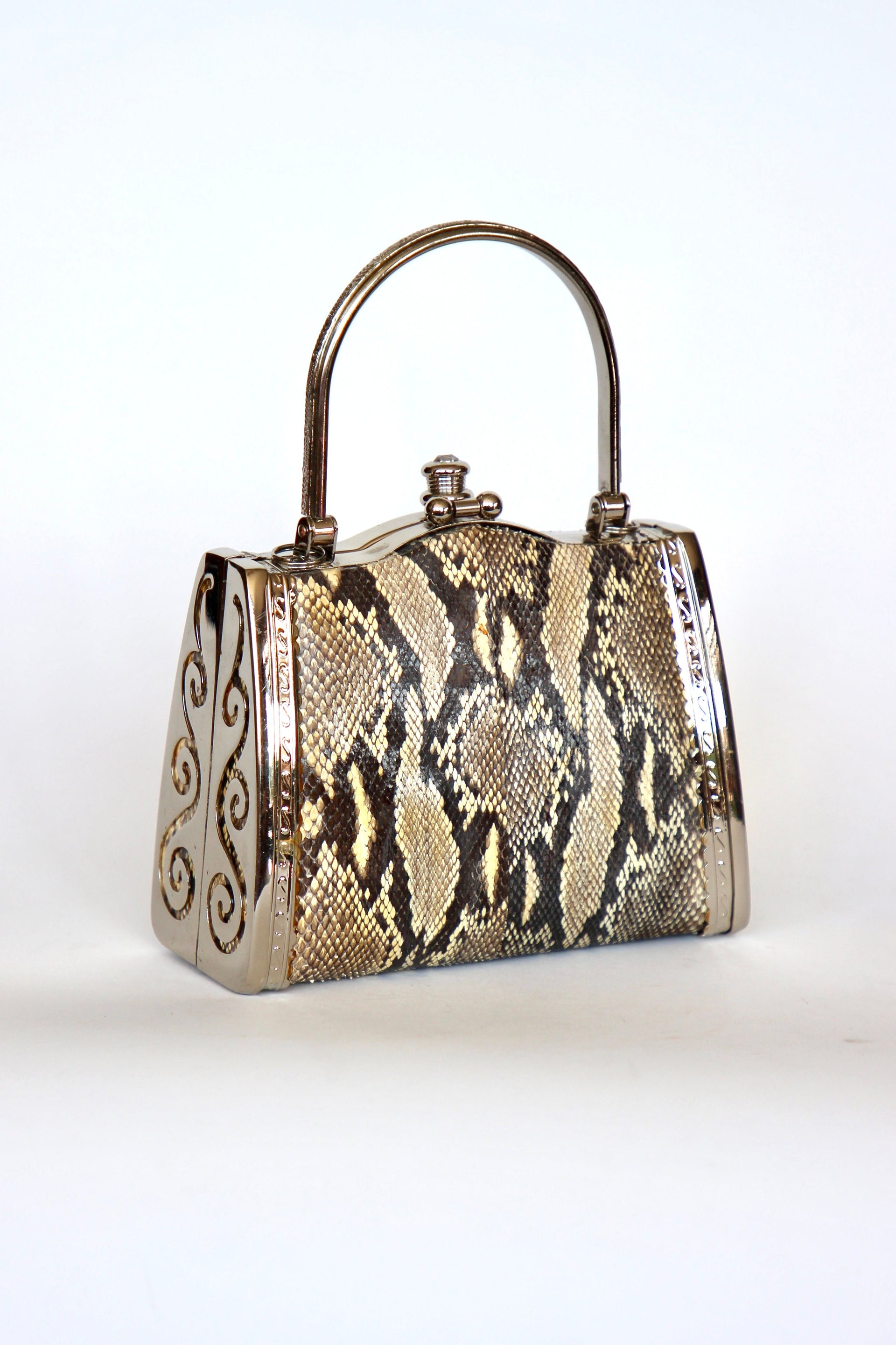 Vintage Snakeskin Top Handle Bag