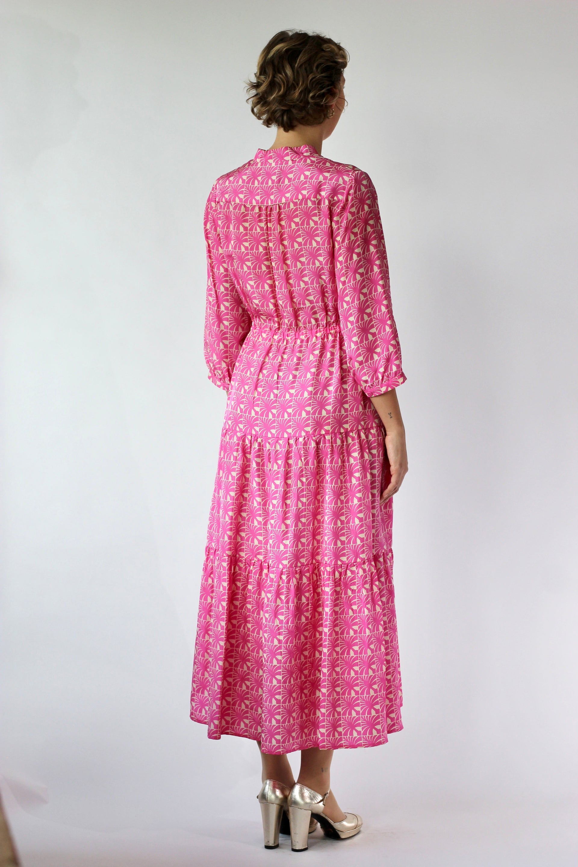 Vintage Pink Silk Dress//Danish Design//Size M