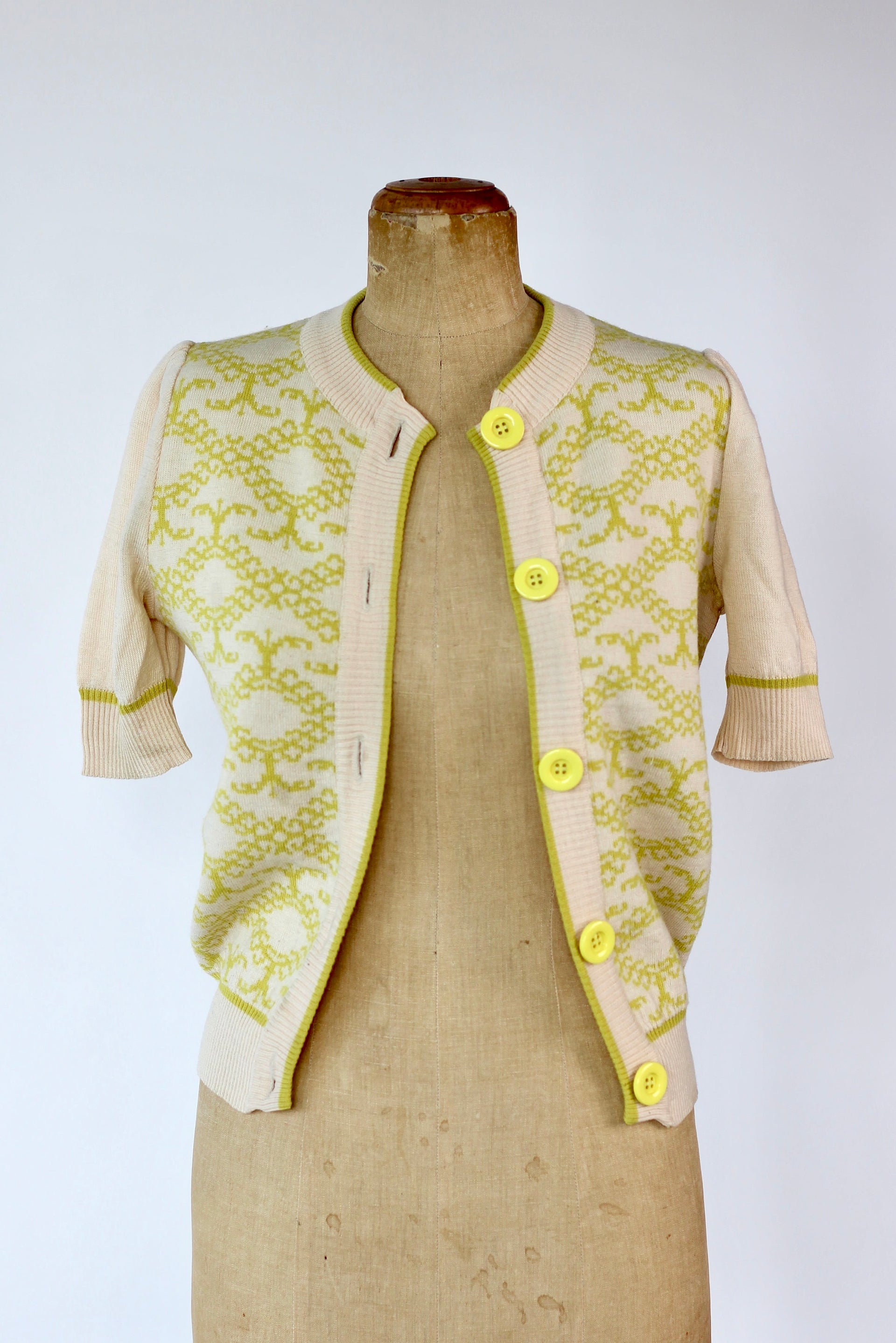 Y2K Vintage Short Sleeved Cardigan//Danish Design //Size S
