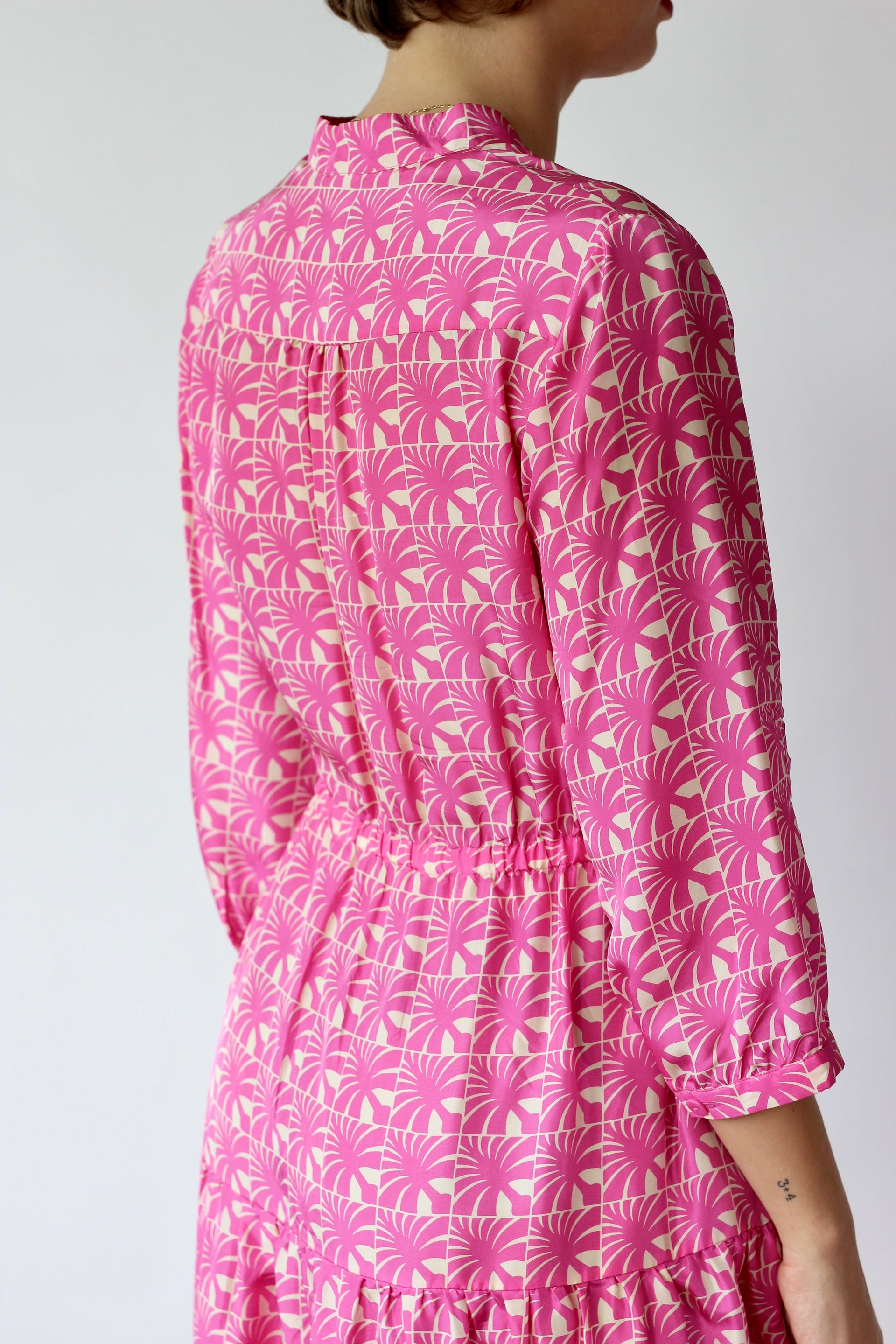 Vintage Pink Silk Dress//Danish Design//Size M