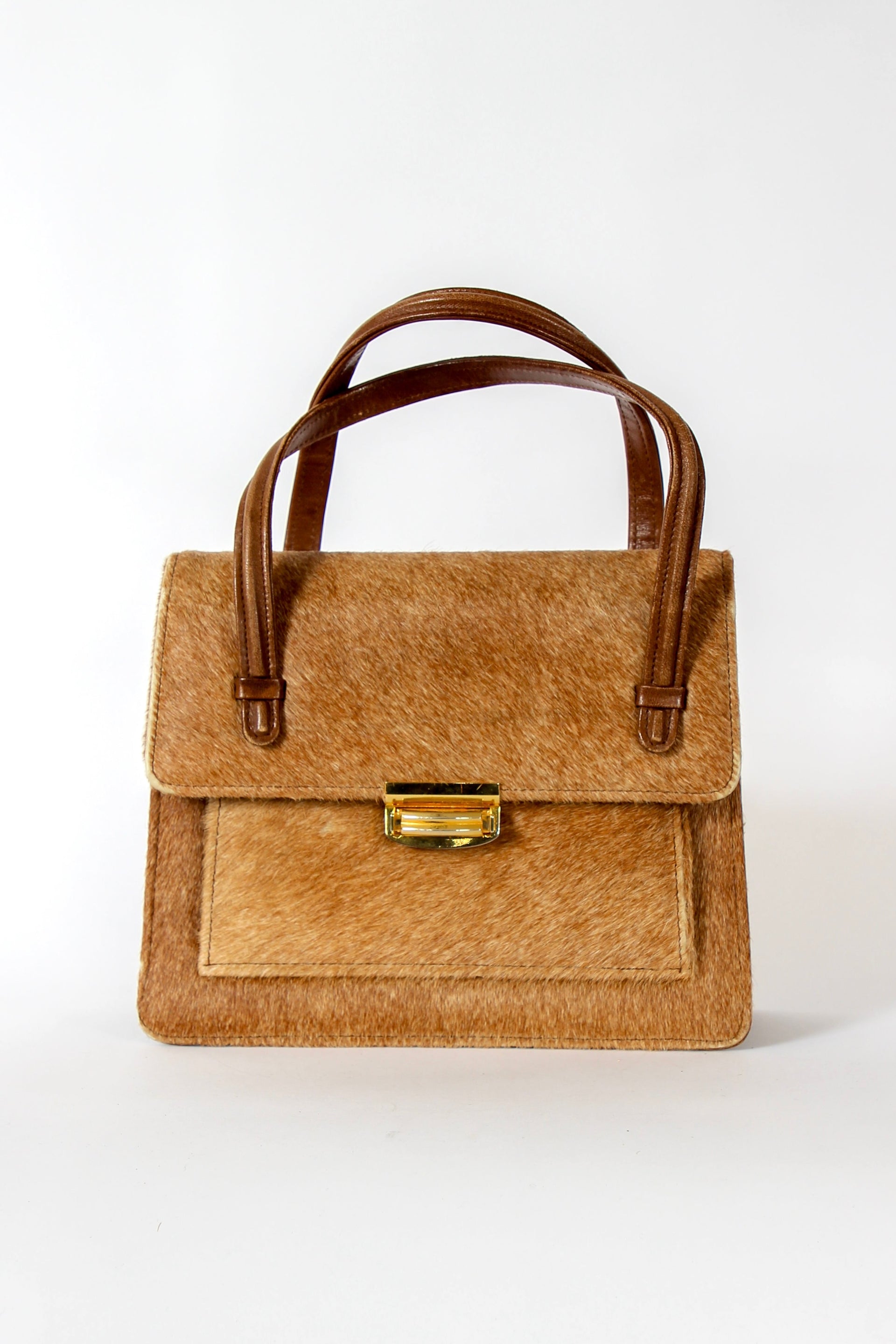 1950s Vintage Fur Top Handle Bag