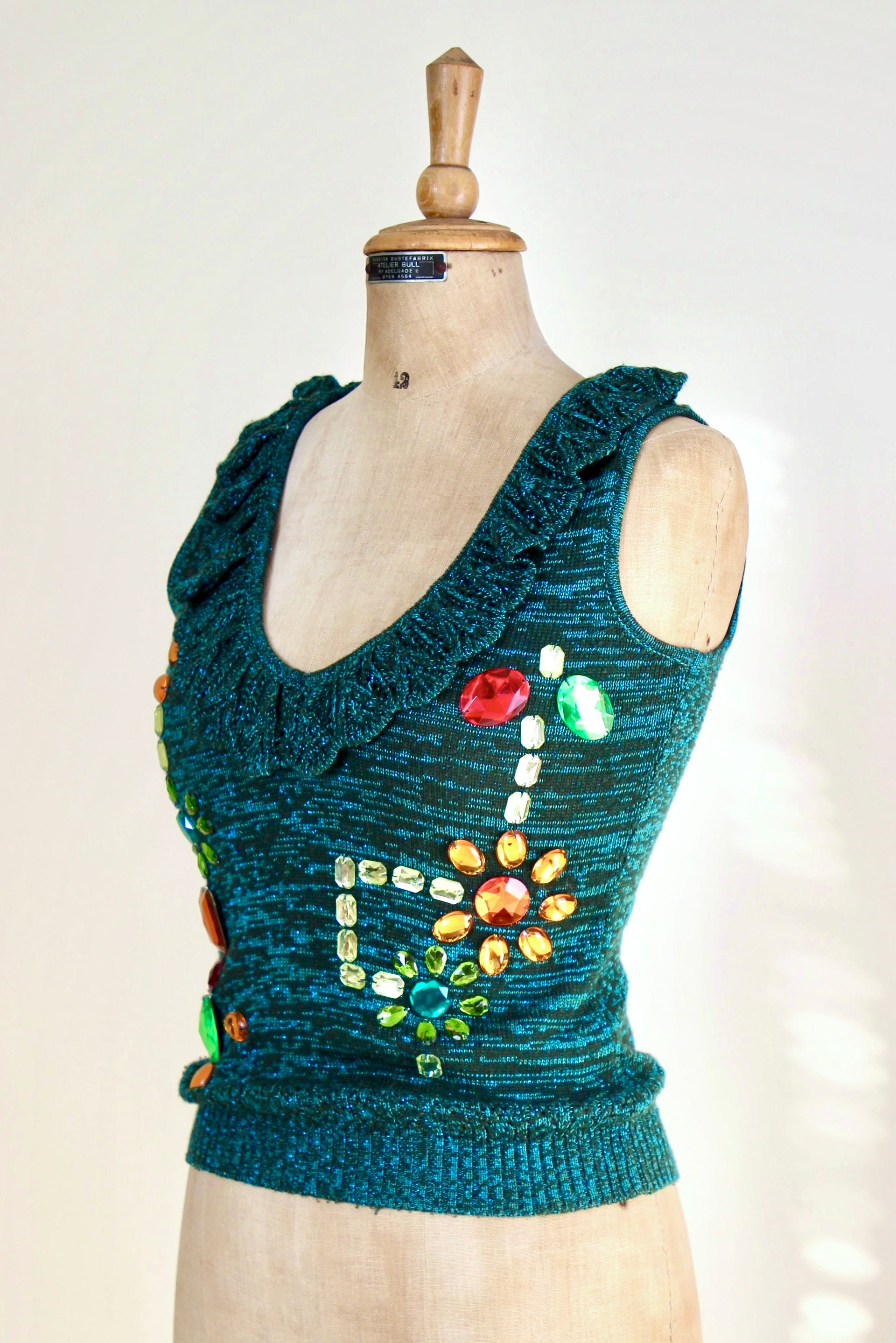 Vintage Green Knit Top // Size S