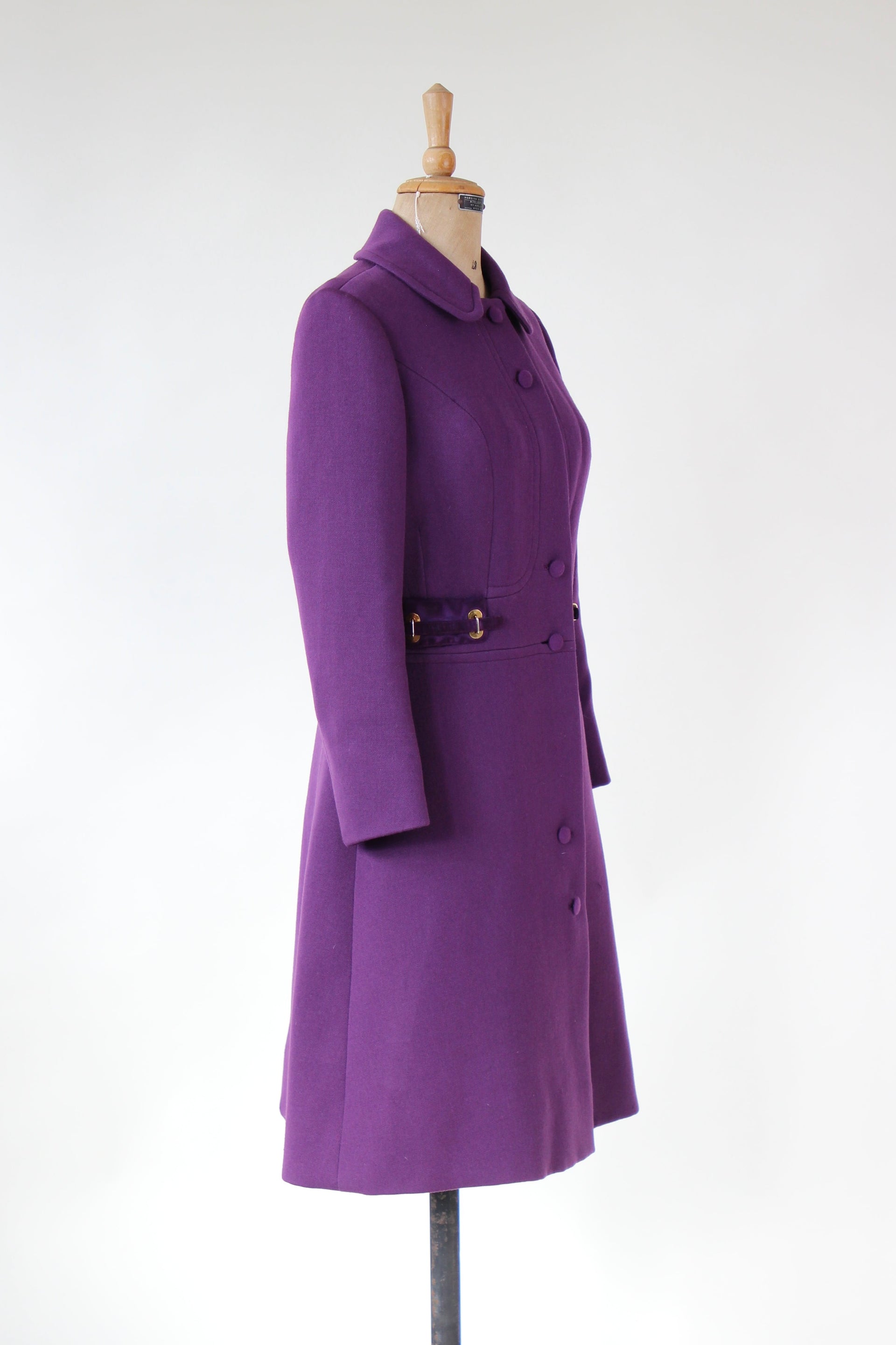 1960s Vintage Purple Mod Wool Coat // Size M