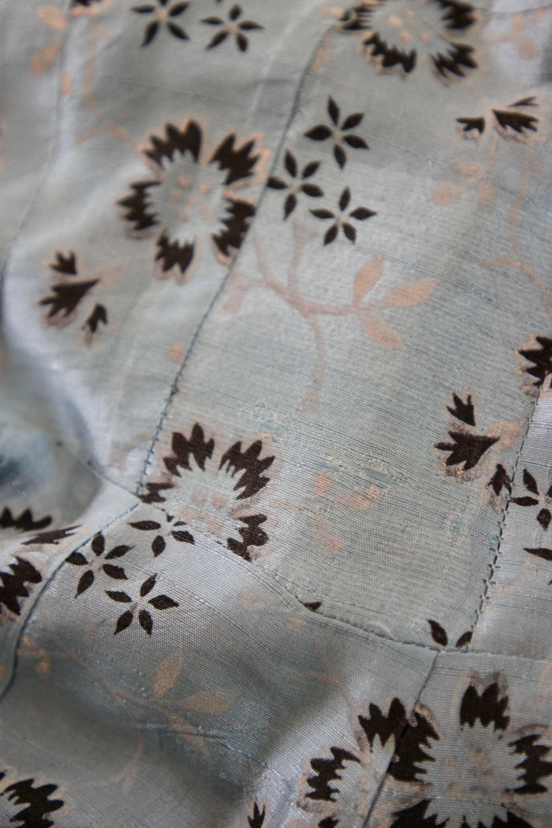 1950s Light Blue Floral Dress//Size S/M