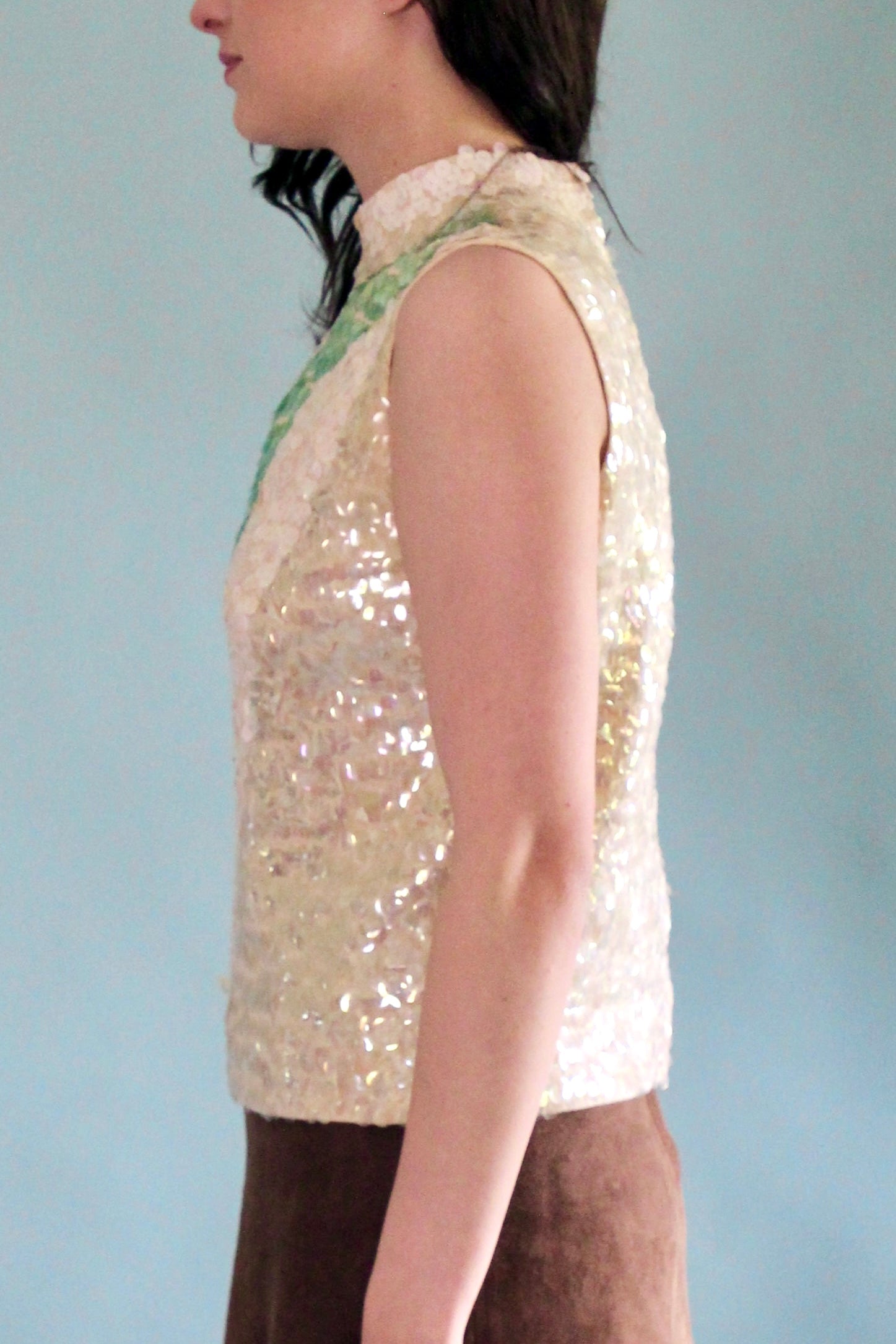 Magasin 1960s Vintage Sequin Wool Top/Blouse // Size S/M