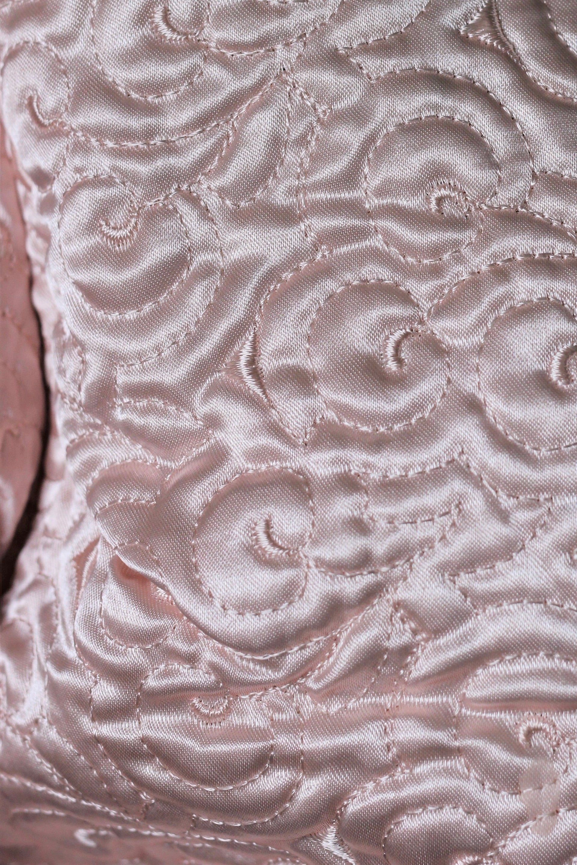 1930s Vintage Bed Jacket//Pink Satin//Art Deco Quilted Jacket//Size M