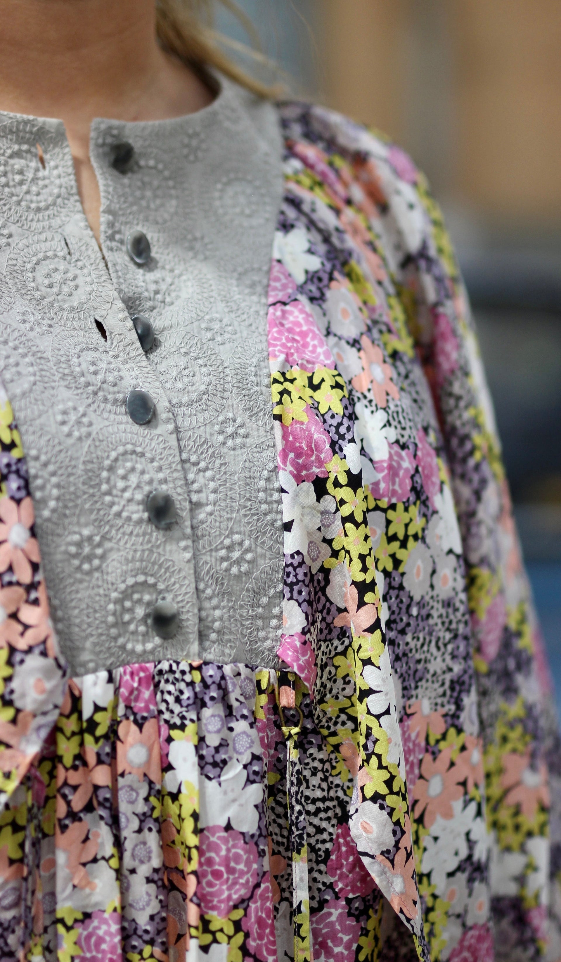 Y2K Flower Silk Dress//Danish Design//Size M