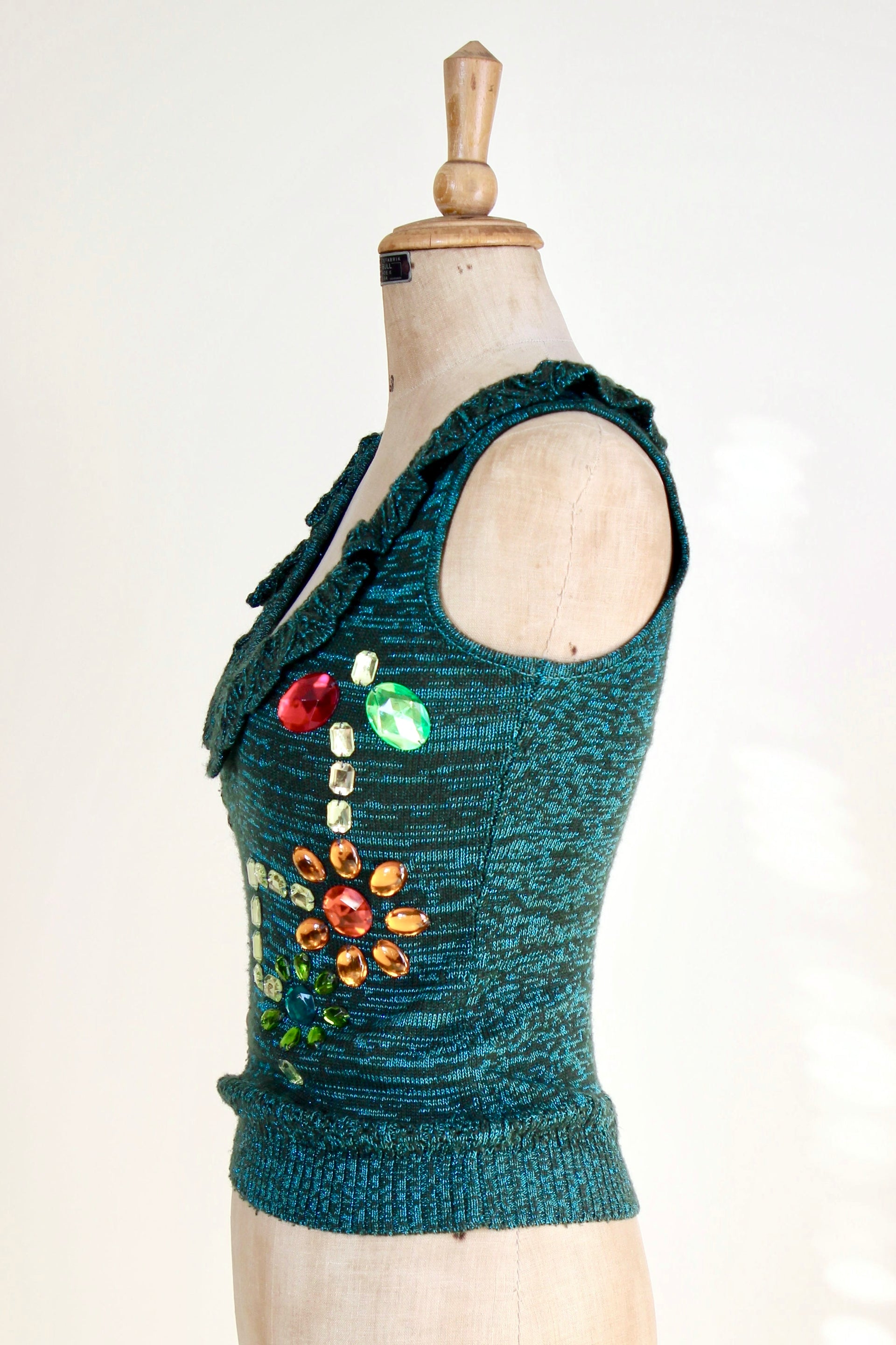 Vintage Green Knit Top // Size S