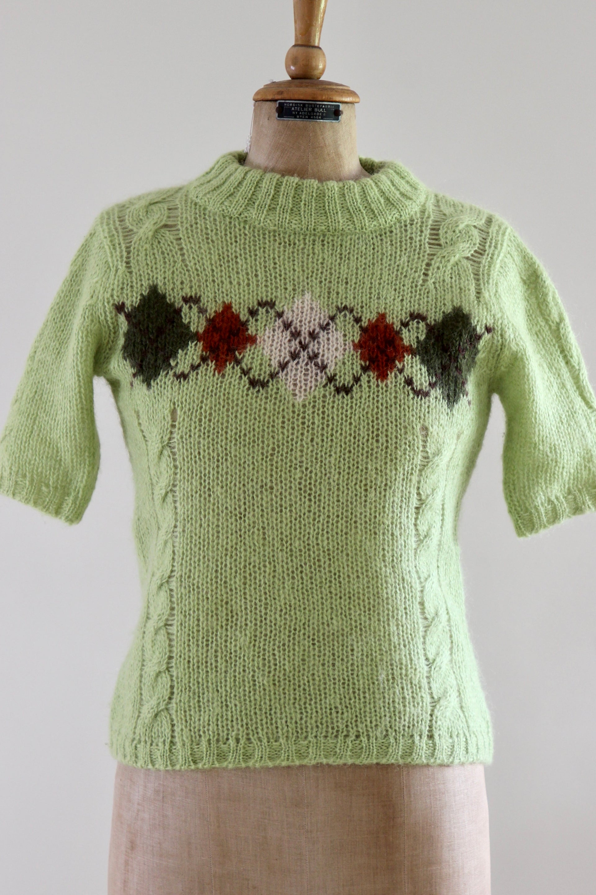 Y2K Vintage Bright Green Wool Knit Top // Japanese Design // Size S/M