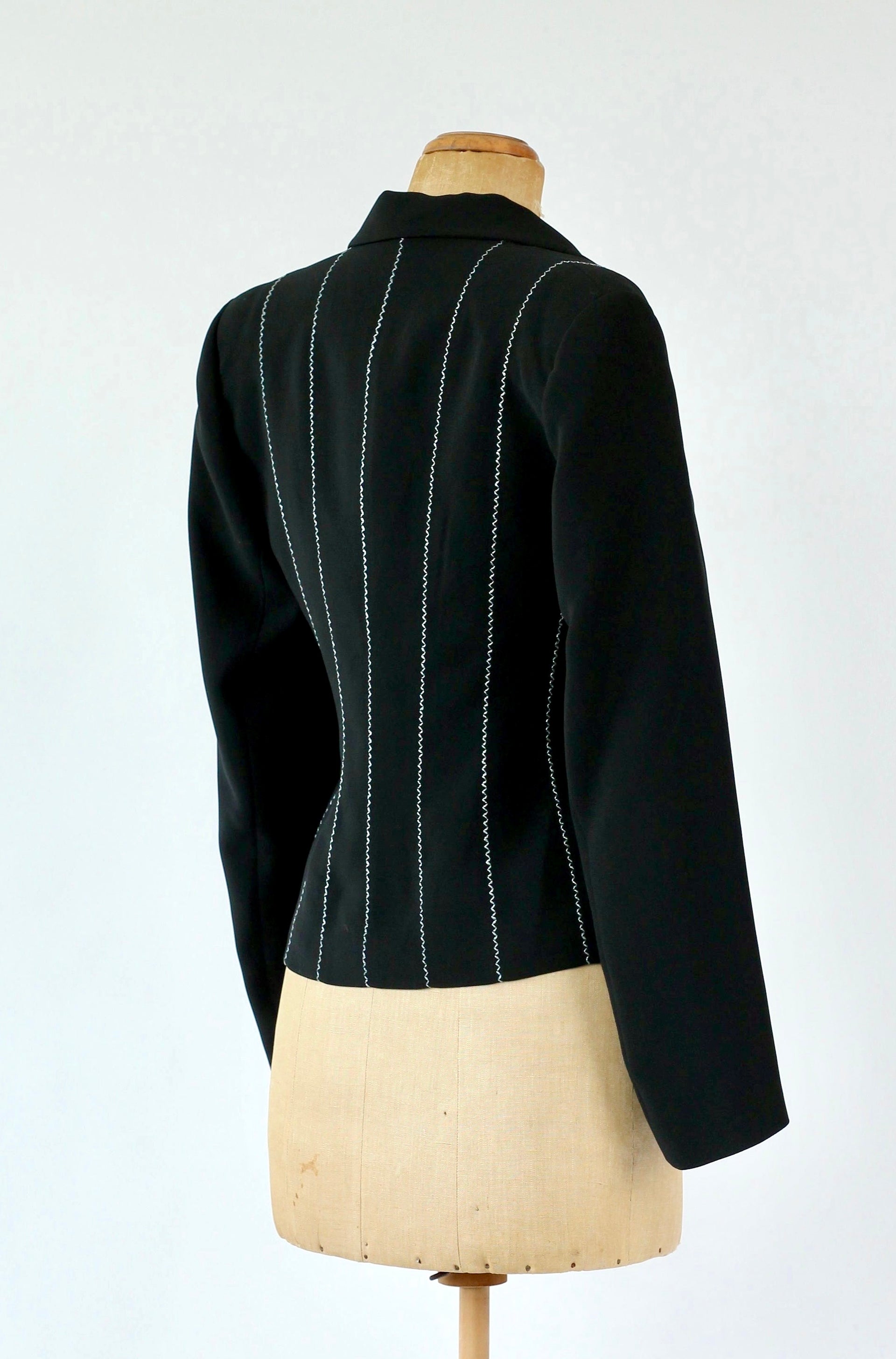 1980s French Designer, Paris Evening Black Blazer/Jacket//Size M