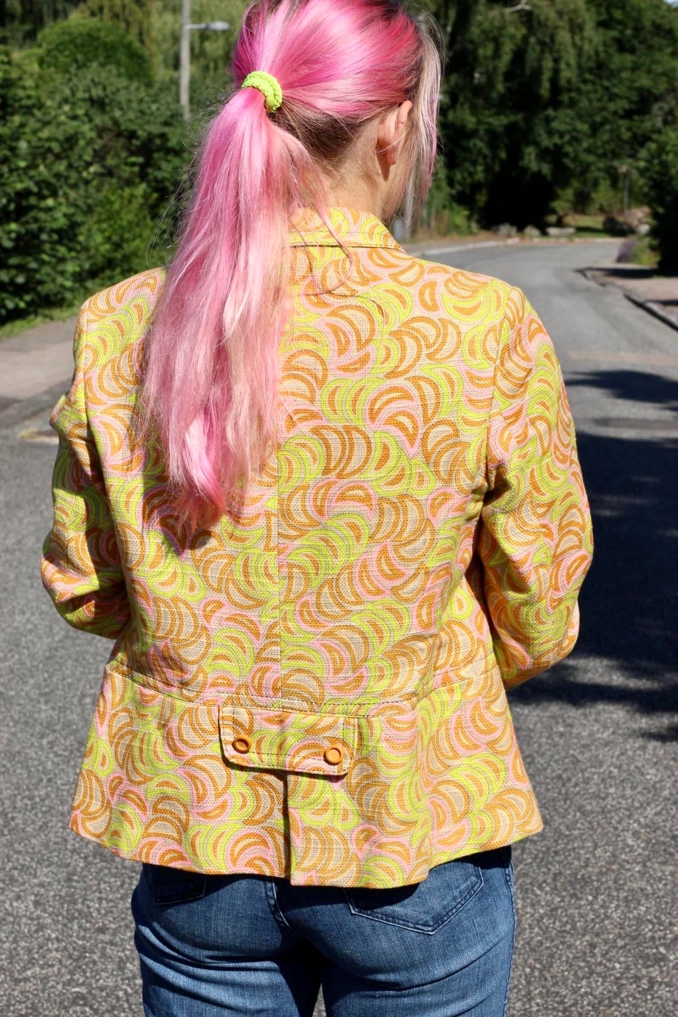 1960s Psychedelic Vintage Jacket//Frabon//Size M/L